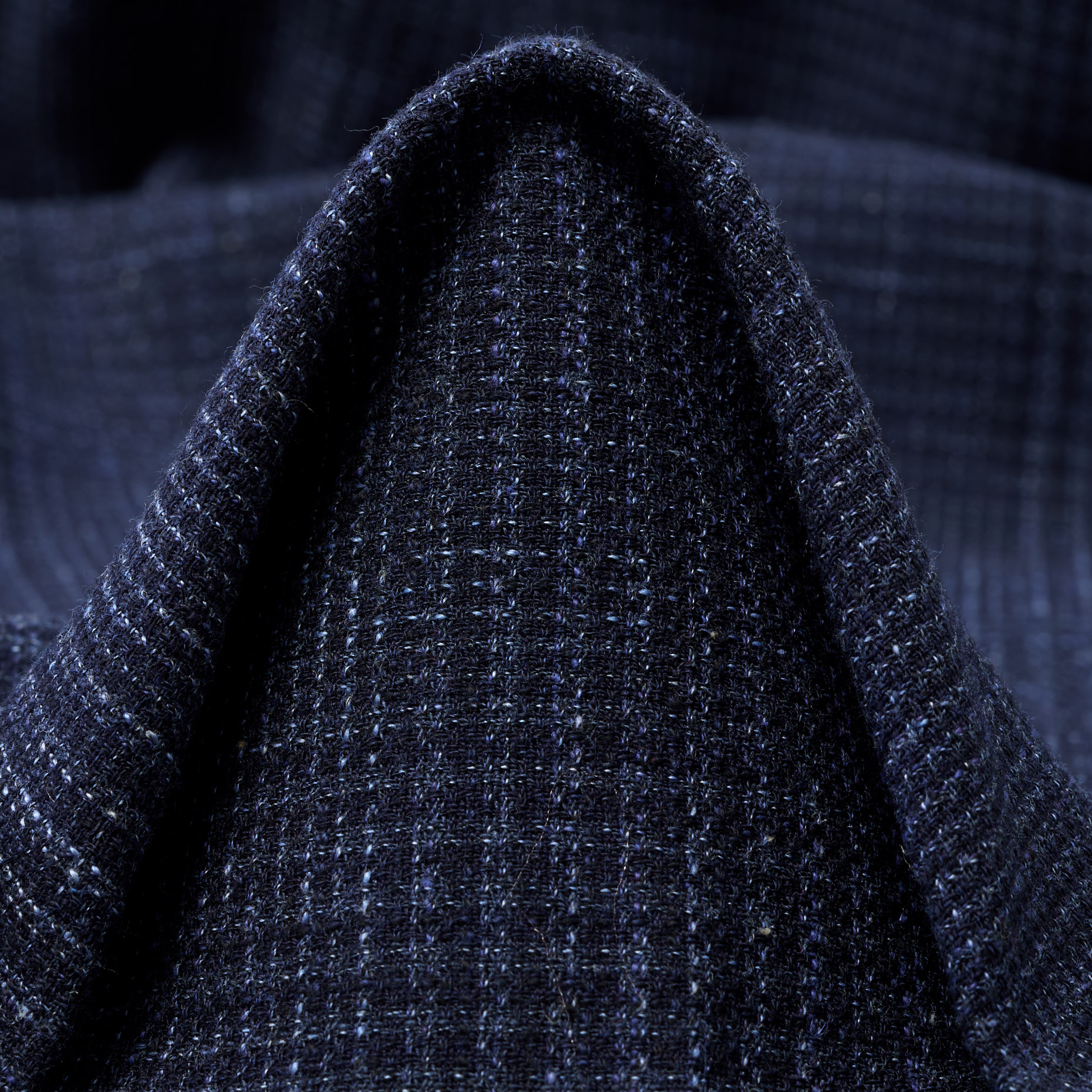 Cool Wool, Leinen Mix, Karo, Skipper Blue