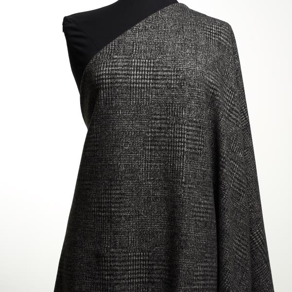 Jersey, Wolle, Glencheck, Ivory&Black