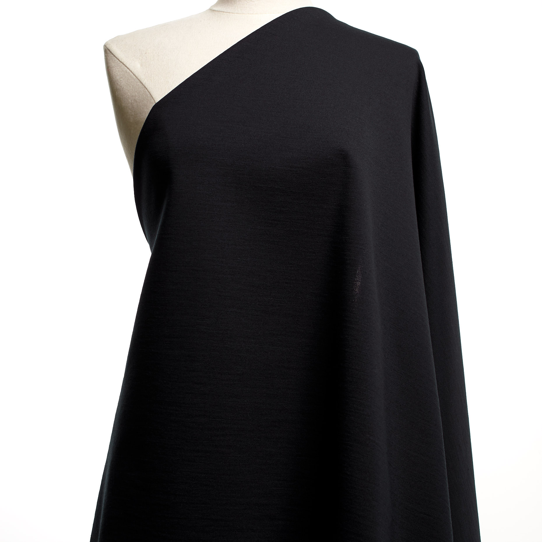 Jersey, Punto Milano, Wolle Mix, Black Sand