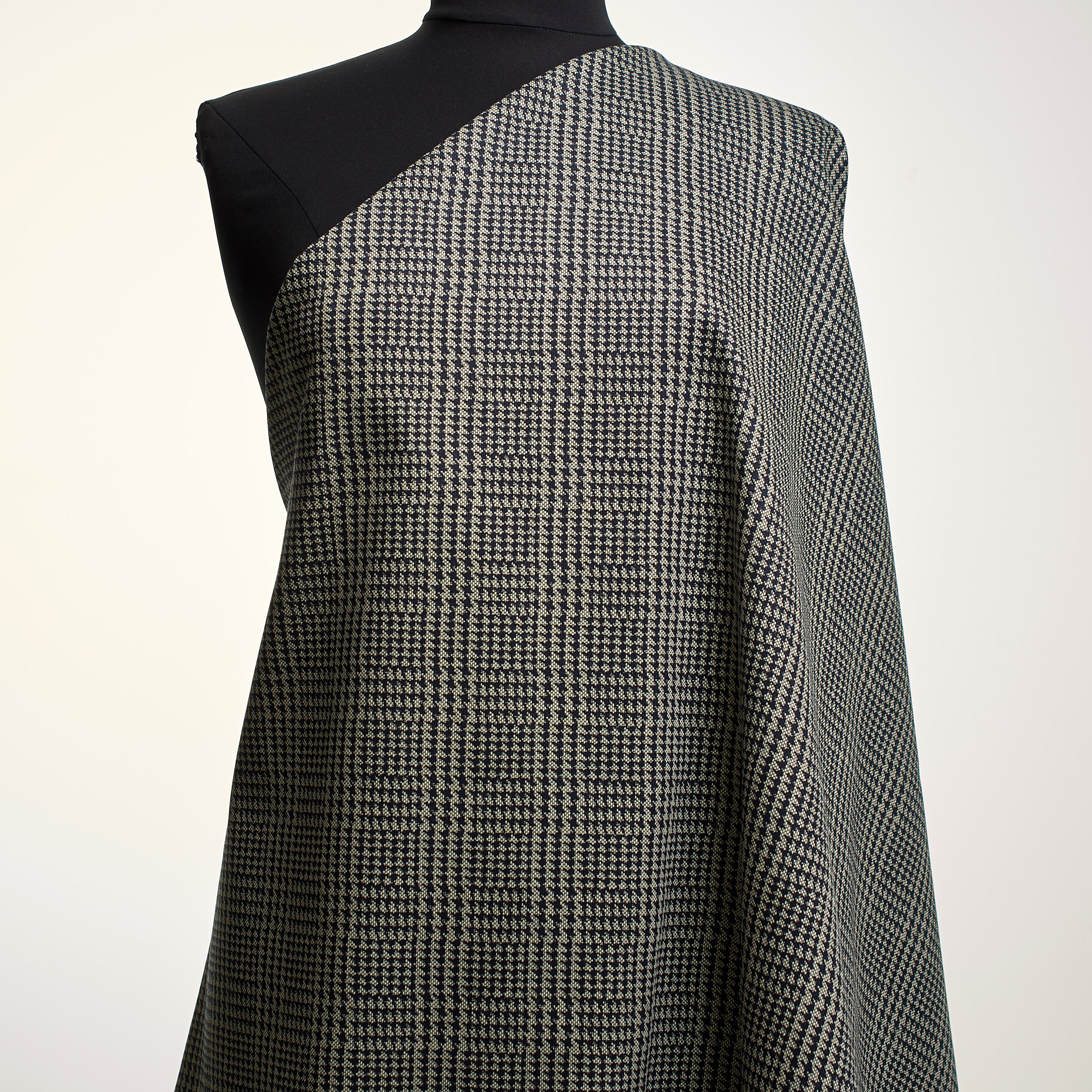 Jacquard, Cotton, Elastic, Antique White&Raven Black