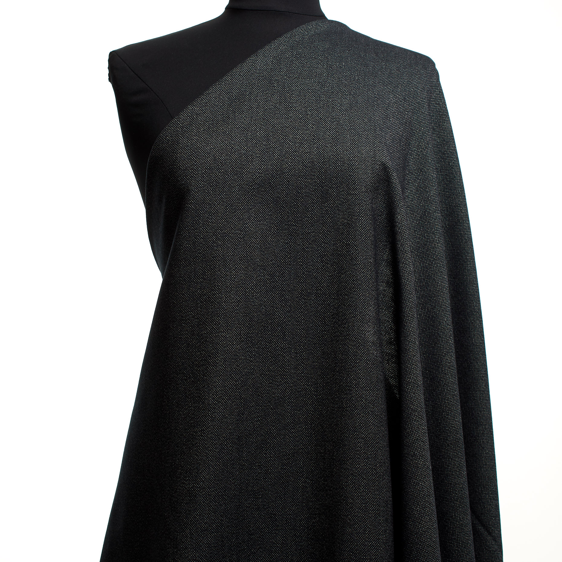 VIRGIN WOOL, COTTON BLEND, MICRO DESIGN, BLACKENED PEARL