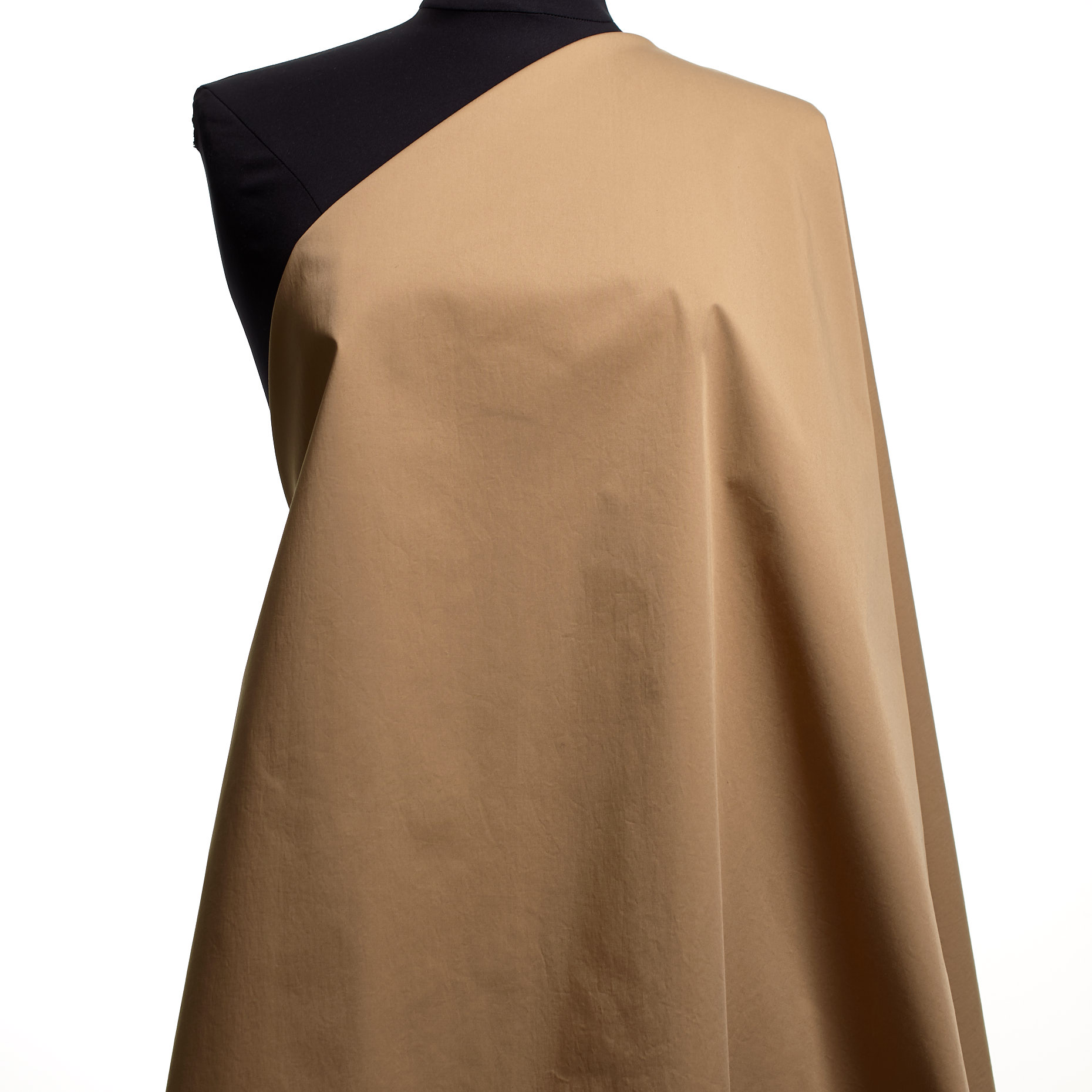 Poplin, Cotton, Elastic, Taupe