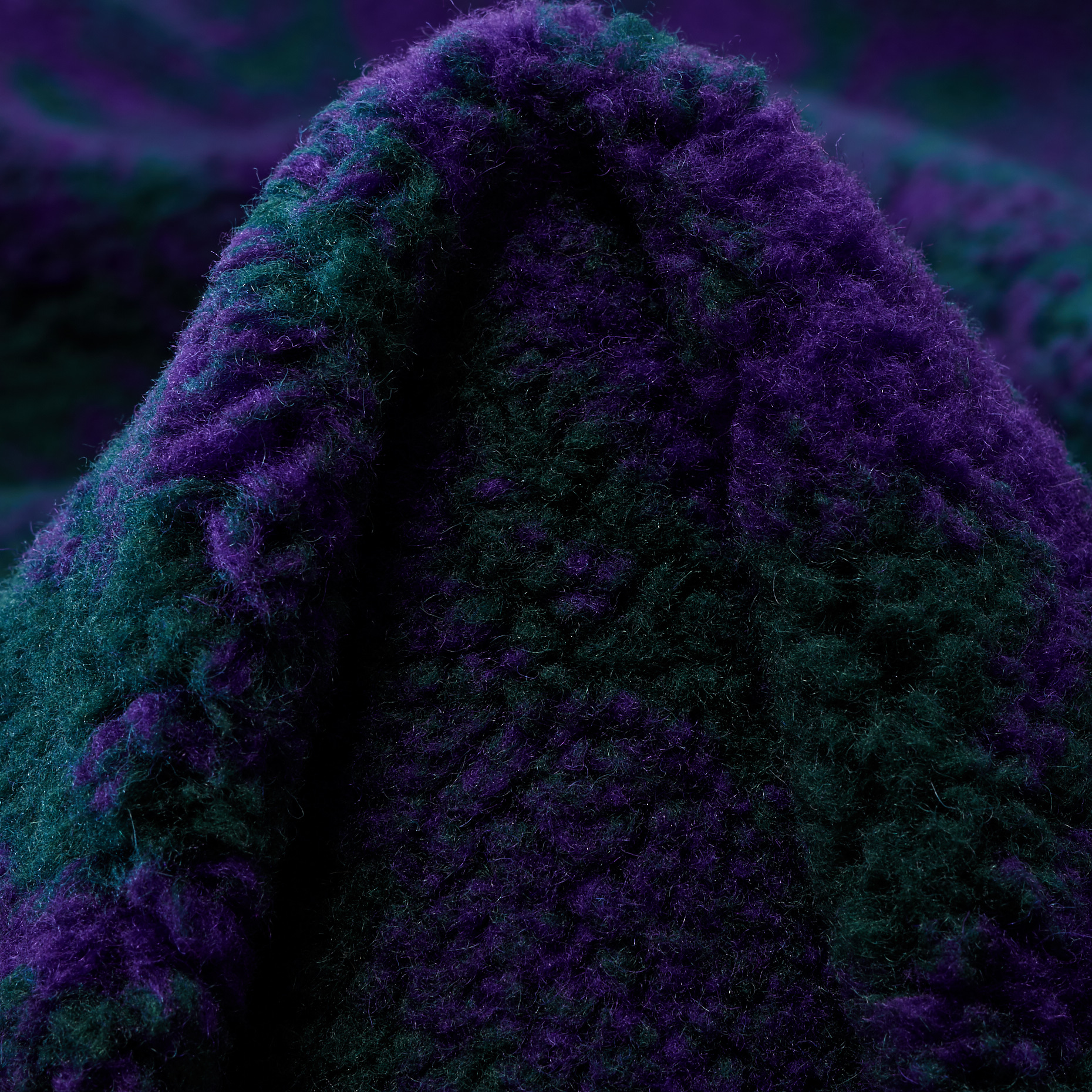 FLEECE, VIRGIN WOOL, PURPLE HEART&LEAD (F000050271)