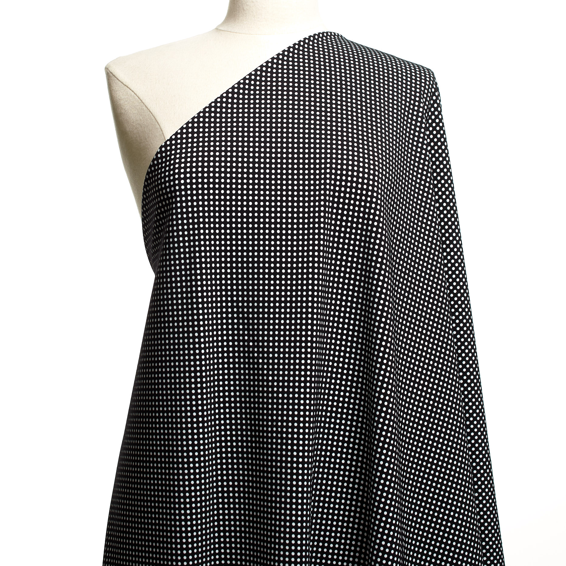 Techno Jersey, Printed, High Elasticity, Raven Black&Brilliant White