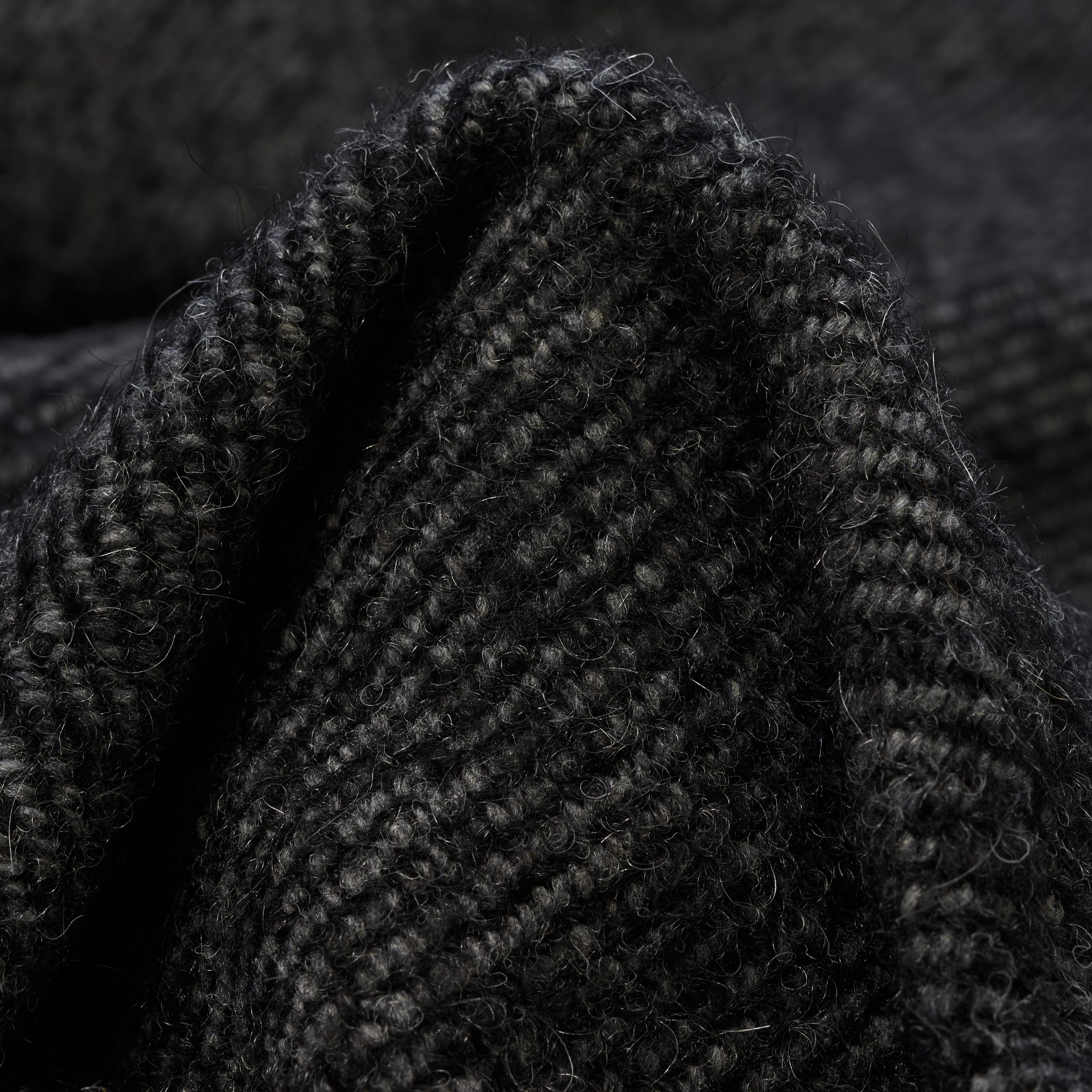 BOUCLÉ, WOOL BLEND, ASPHALT