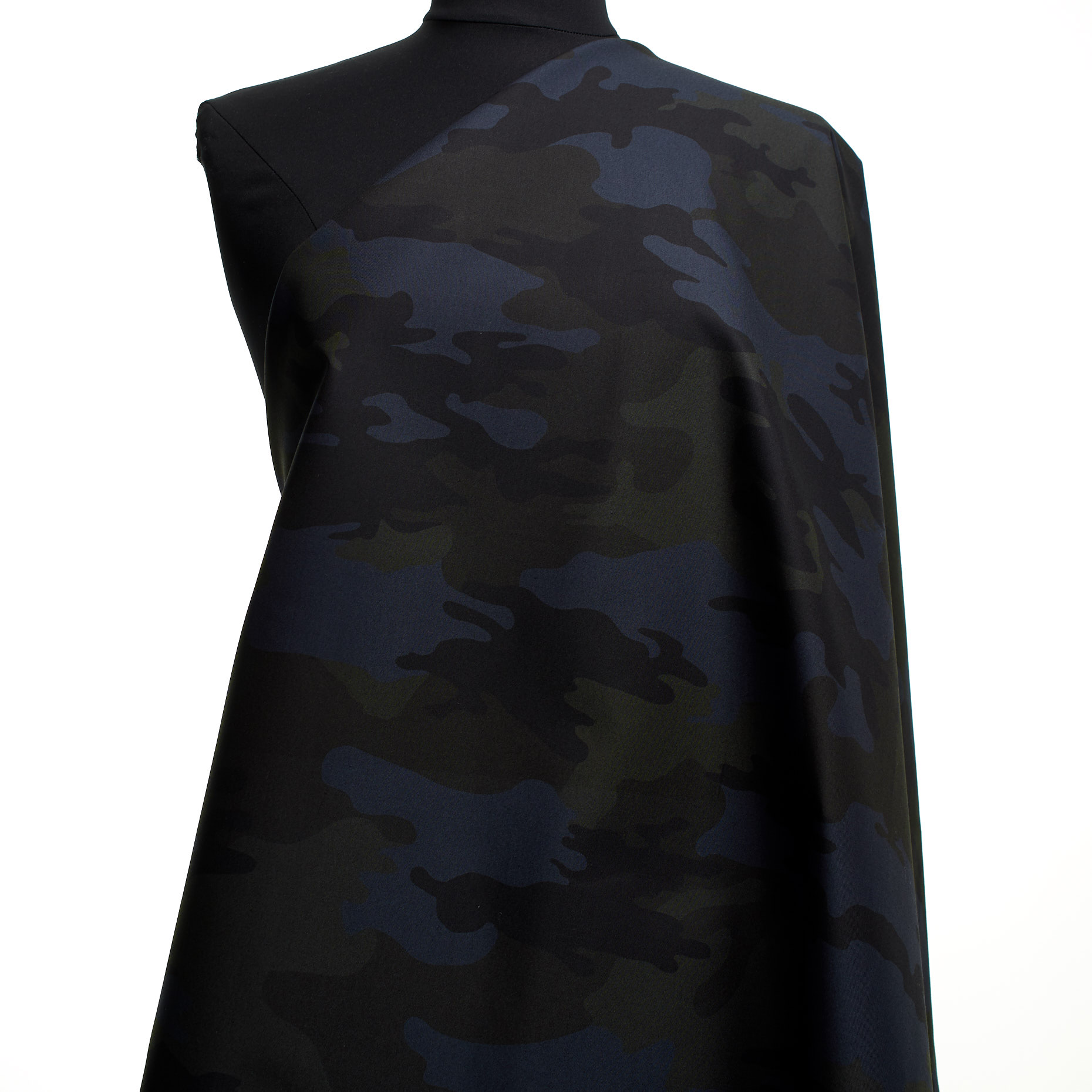 Twill, Bawełna, Camouflage, Vintage Indigo&Agave Green