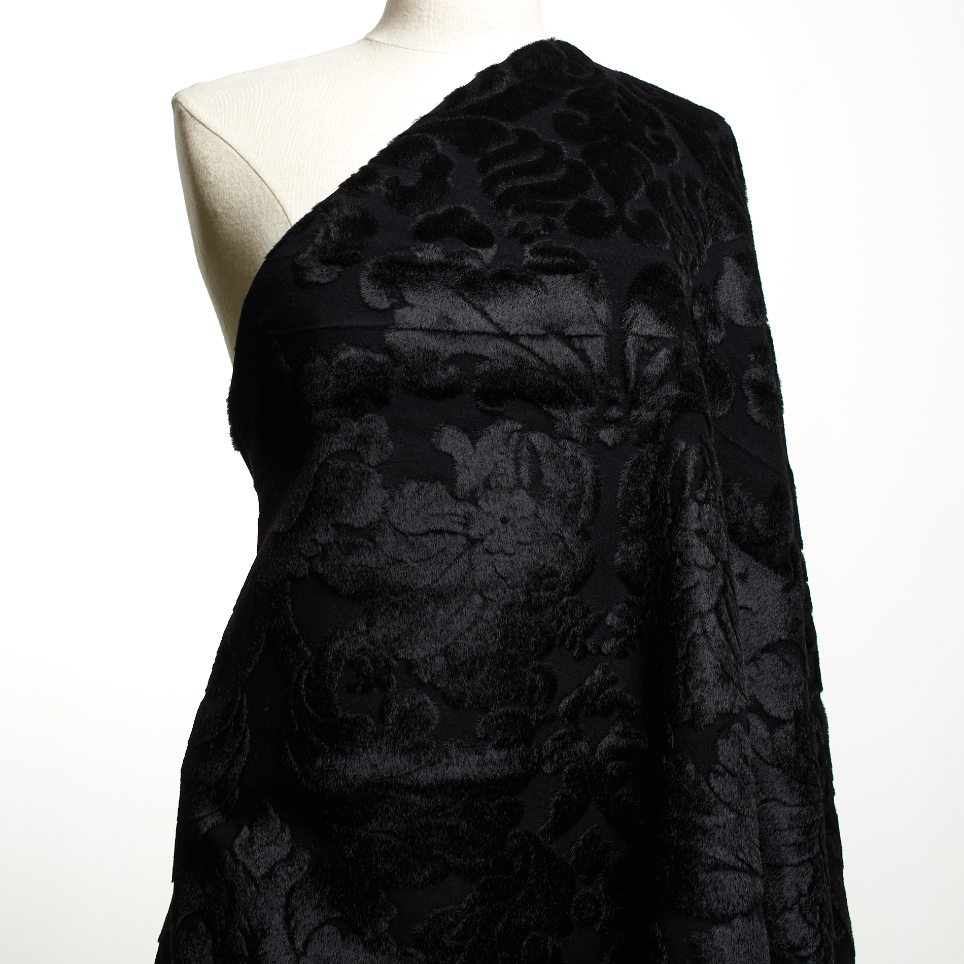 Jacquard, Wool, Tone on Tone, Raven Black