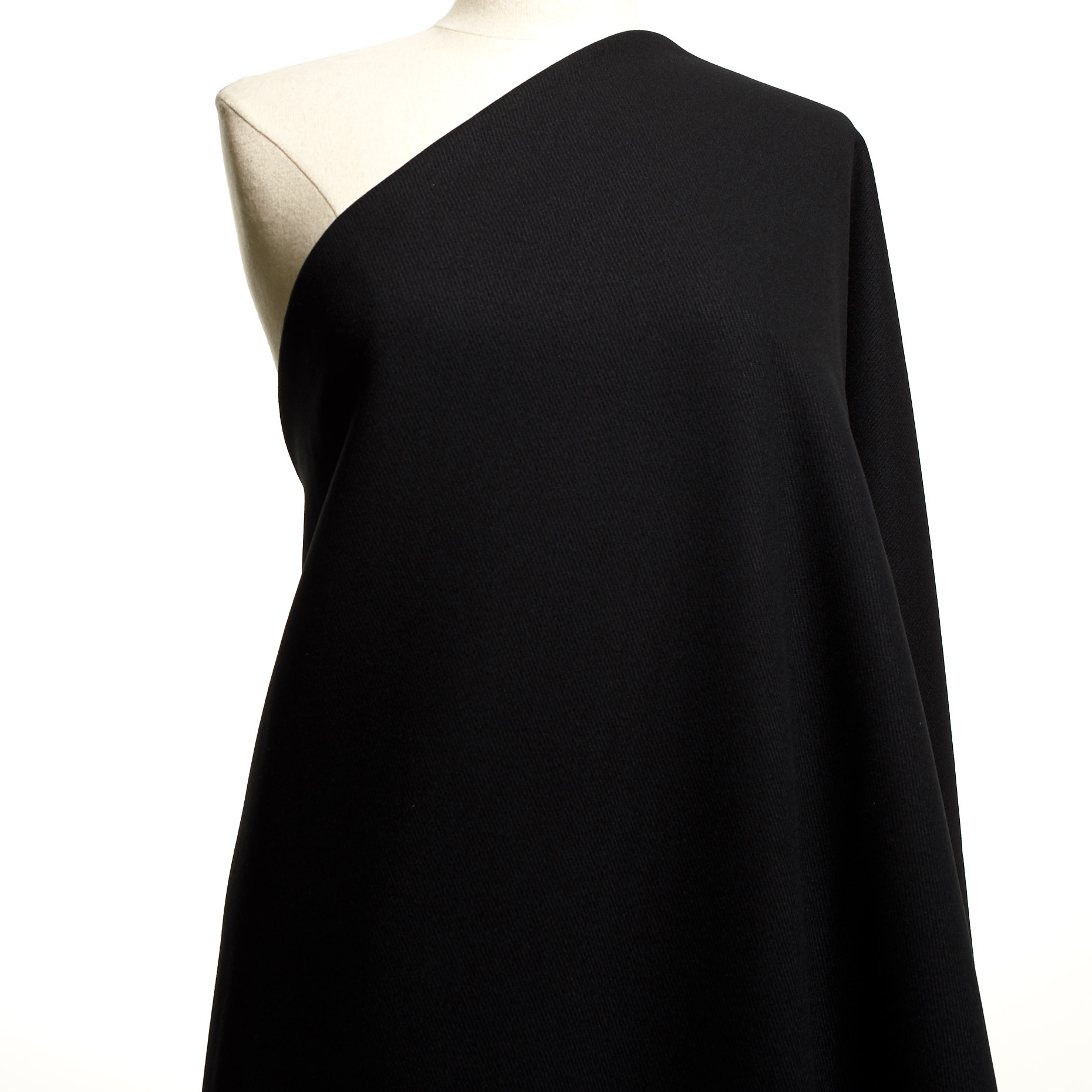 TWILL, WOOL BLEND, RAVEN BLACK