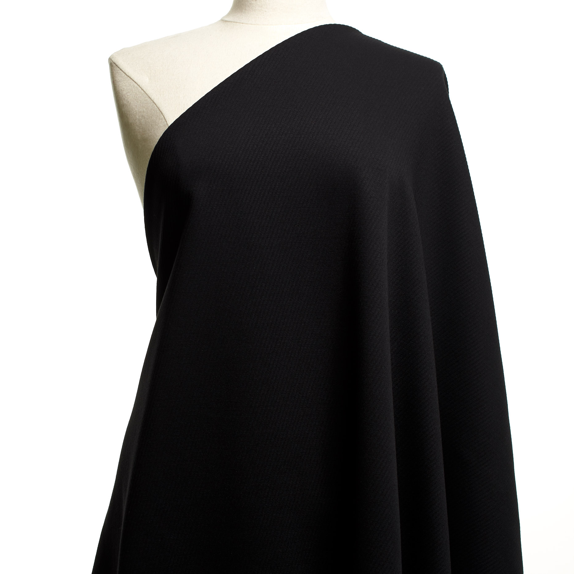 JERSEY, COTTON, ELASTIC, RAVEN BLACK