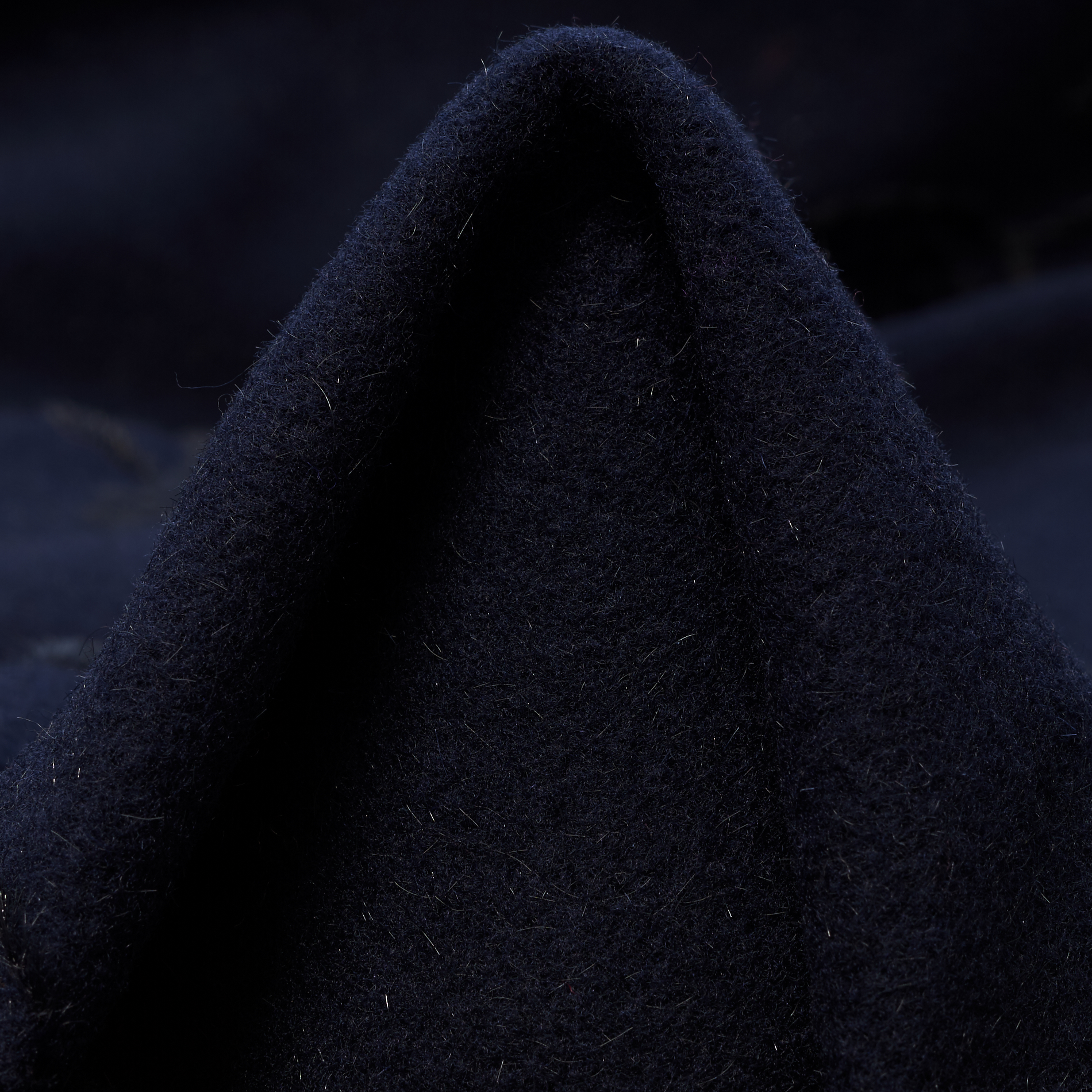 JACQUARD, WOOL, FLORAL, DARK NAVY