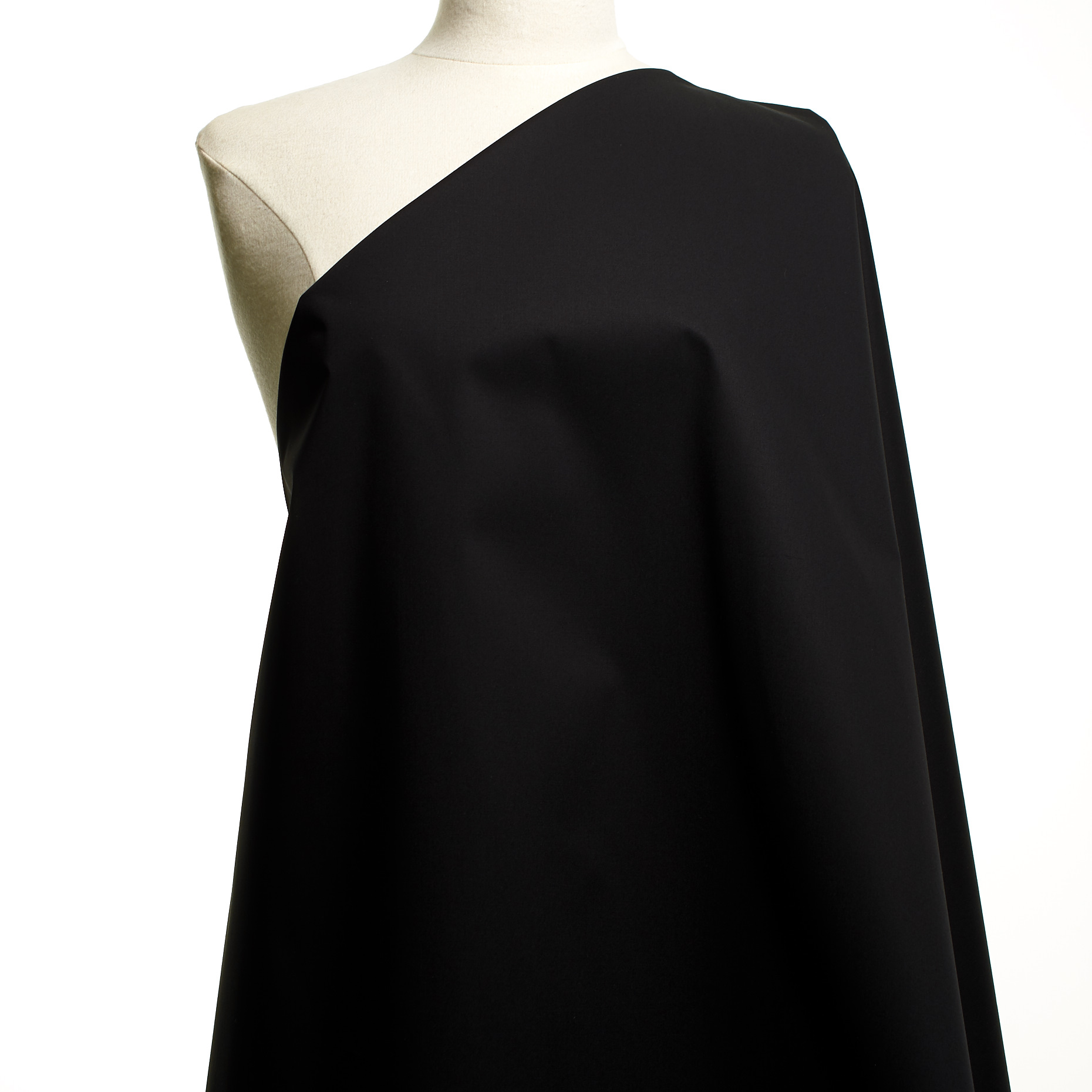 TWILL, COTTON, STIFF, JET BLACK