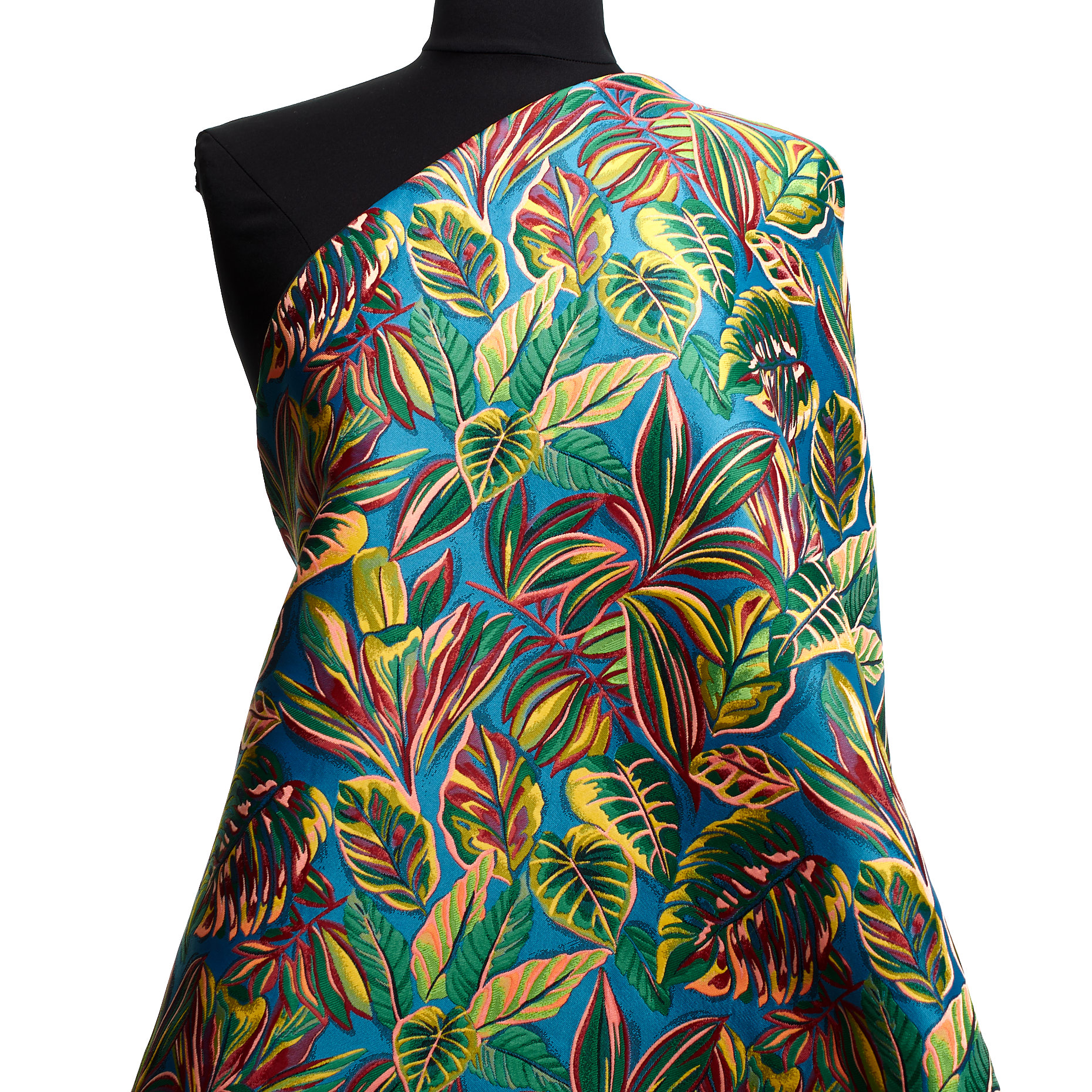 JACQUARD, DOUBLE, FLORAL, CENDRE BLUE&JOLLY GREEN