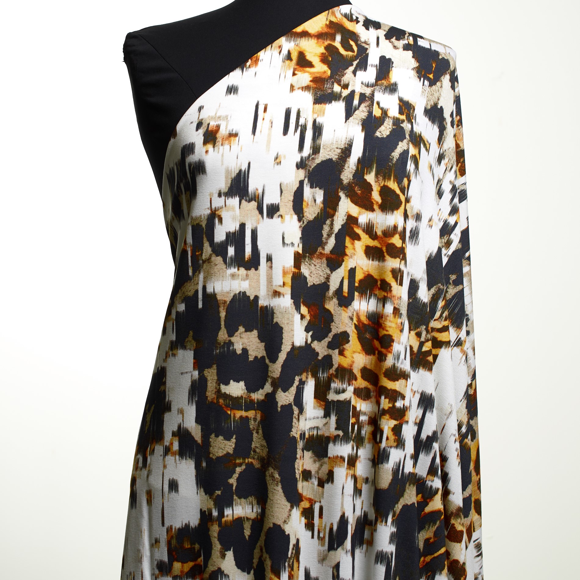 SINGLE JERSEY, VISCOSE, PRINTED, NUGGET GOLD&SNOW WHITE