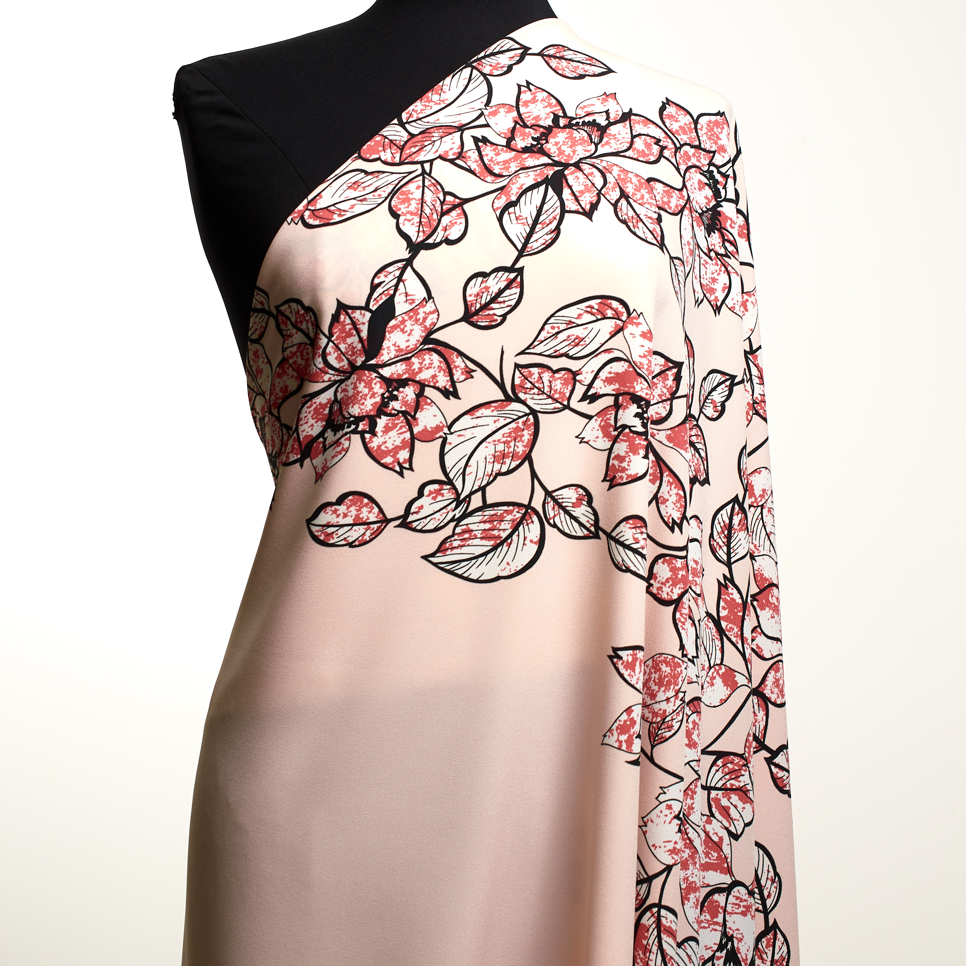 CRÊPE DE CHINE, FLORAL, MAUVE CHALK