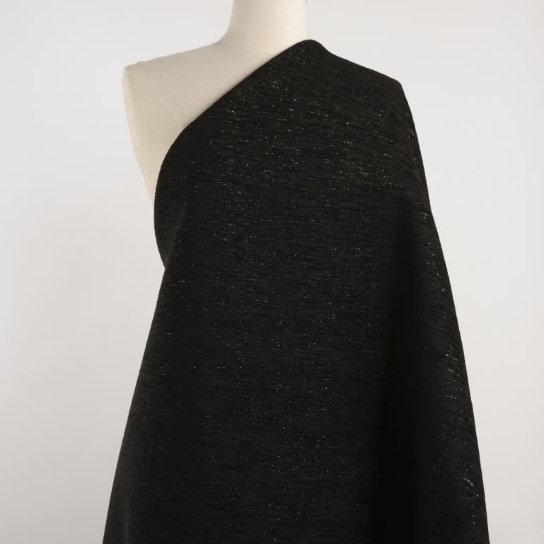 JACQUARD, COTTON, LUREX, RAVEN BLACK&SILVER