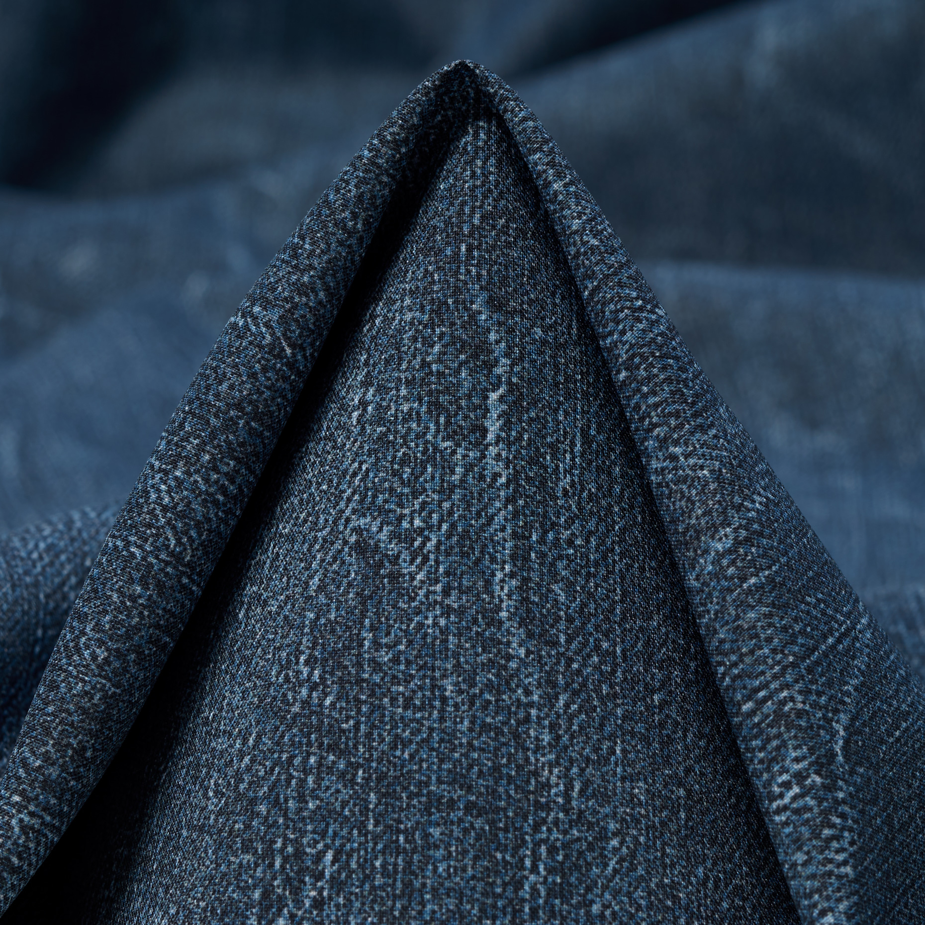 Articolo Idrorepellente, Stampa Denim, Indigo Blue