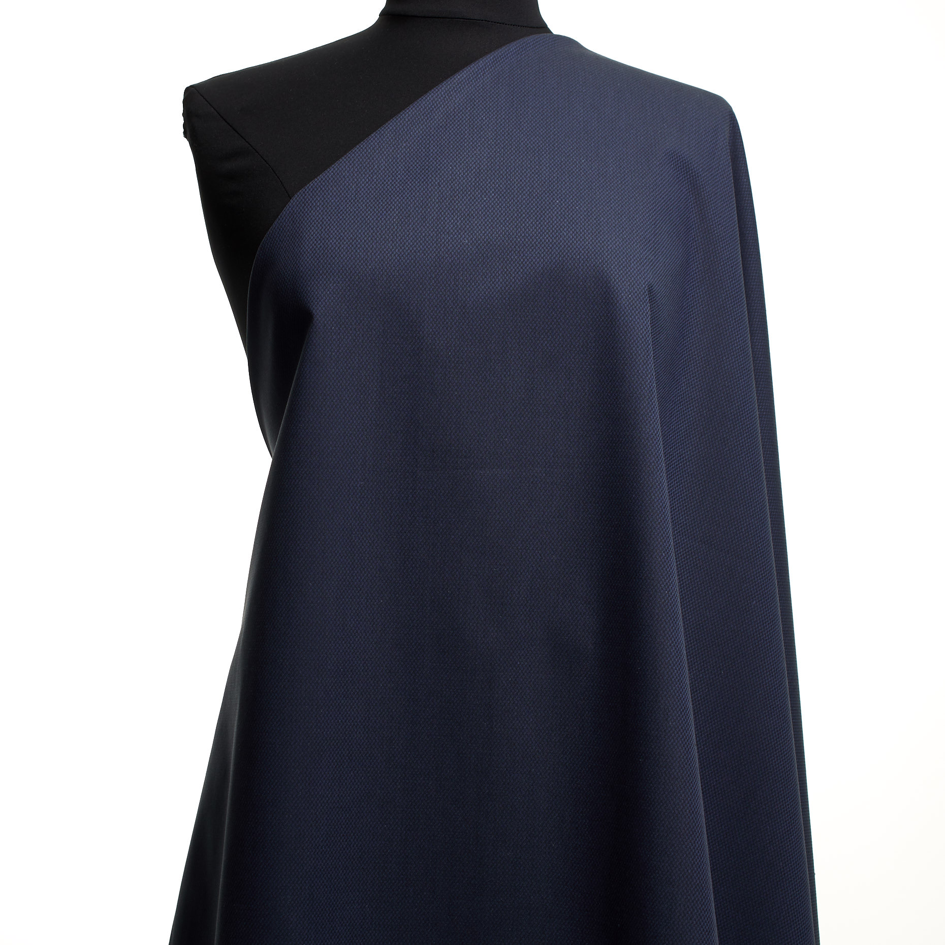 Piqué, Cotton, Elastic, Blue Indigo