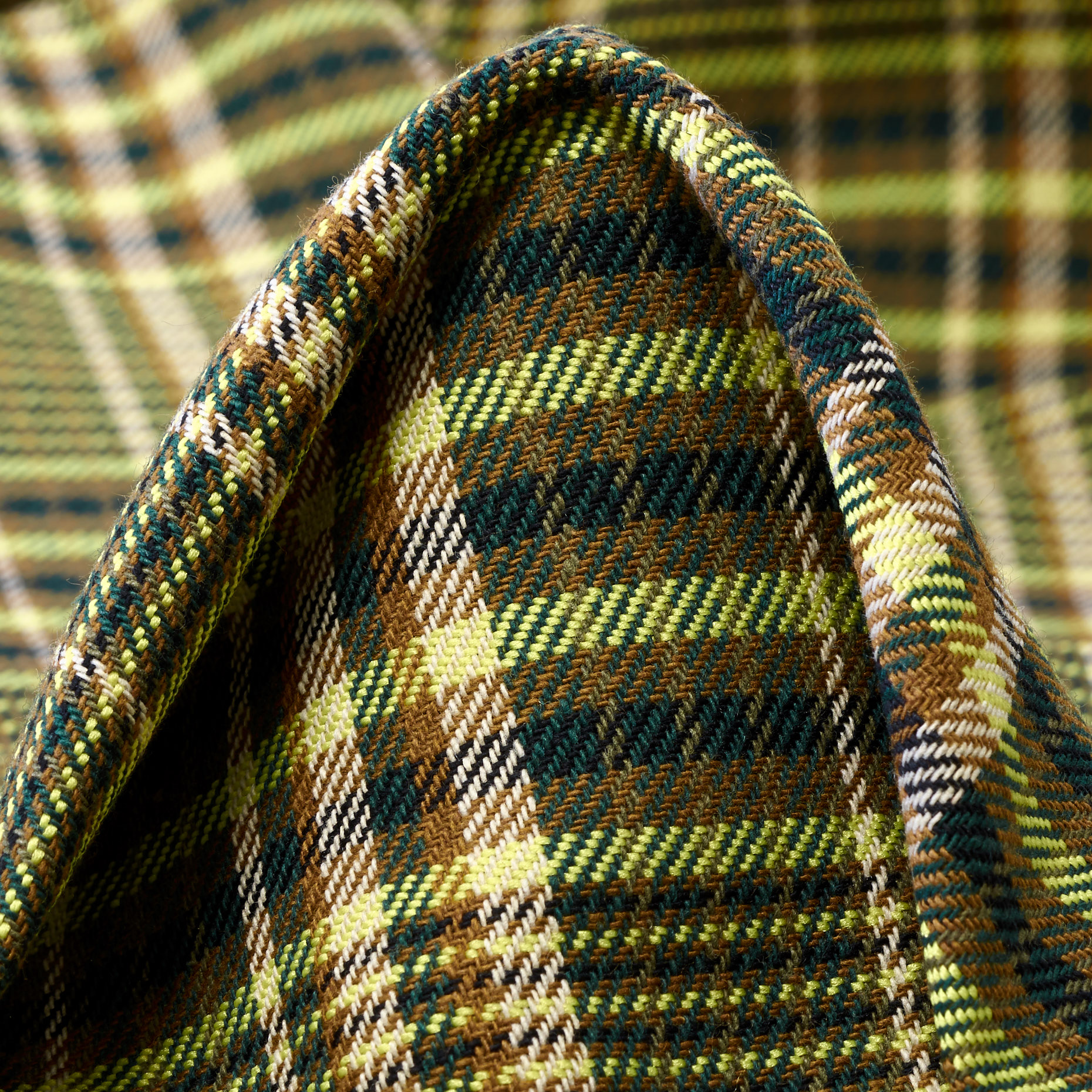 Двойной, Хлопок, Клетка, Yellow Plum&Tobacco Brown