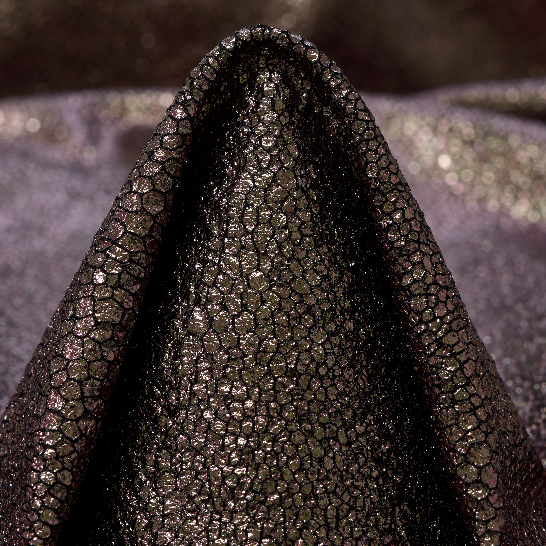 Jersey, Stampato, Luccicante, Raven Black&Pale Gold