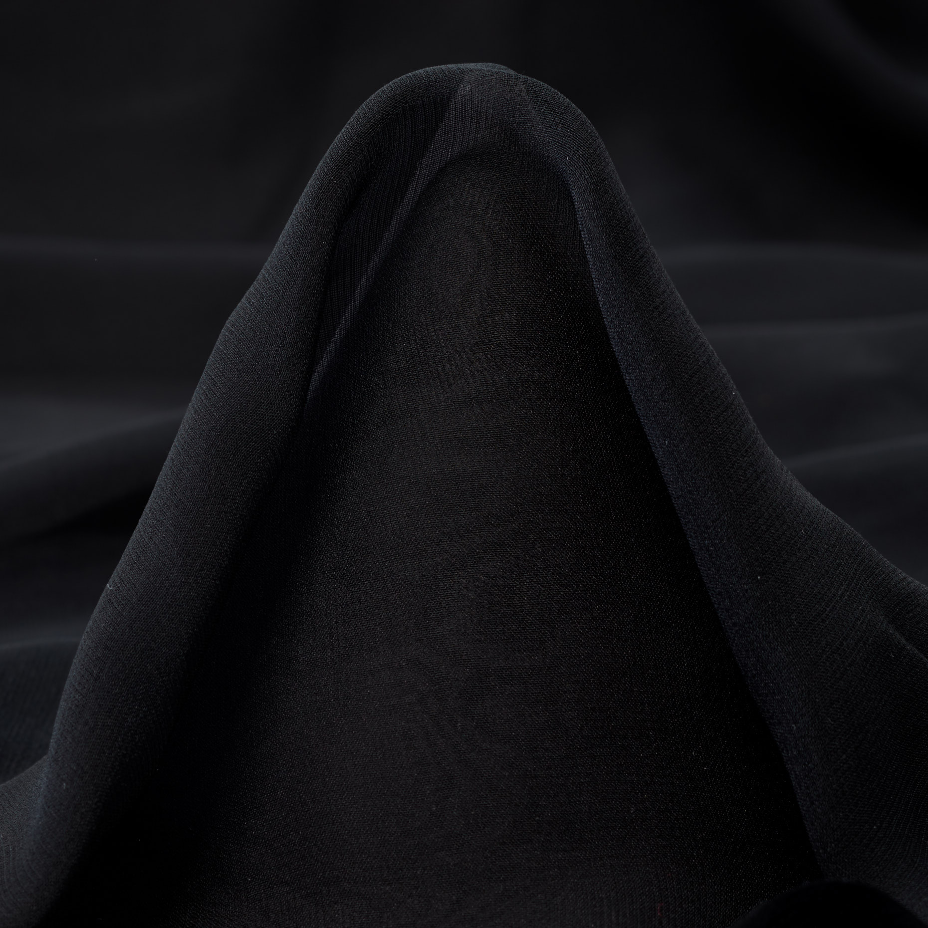 Chiffon, Soie, Raven Black