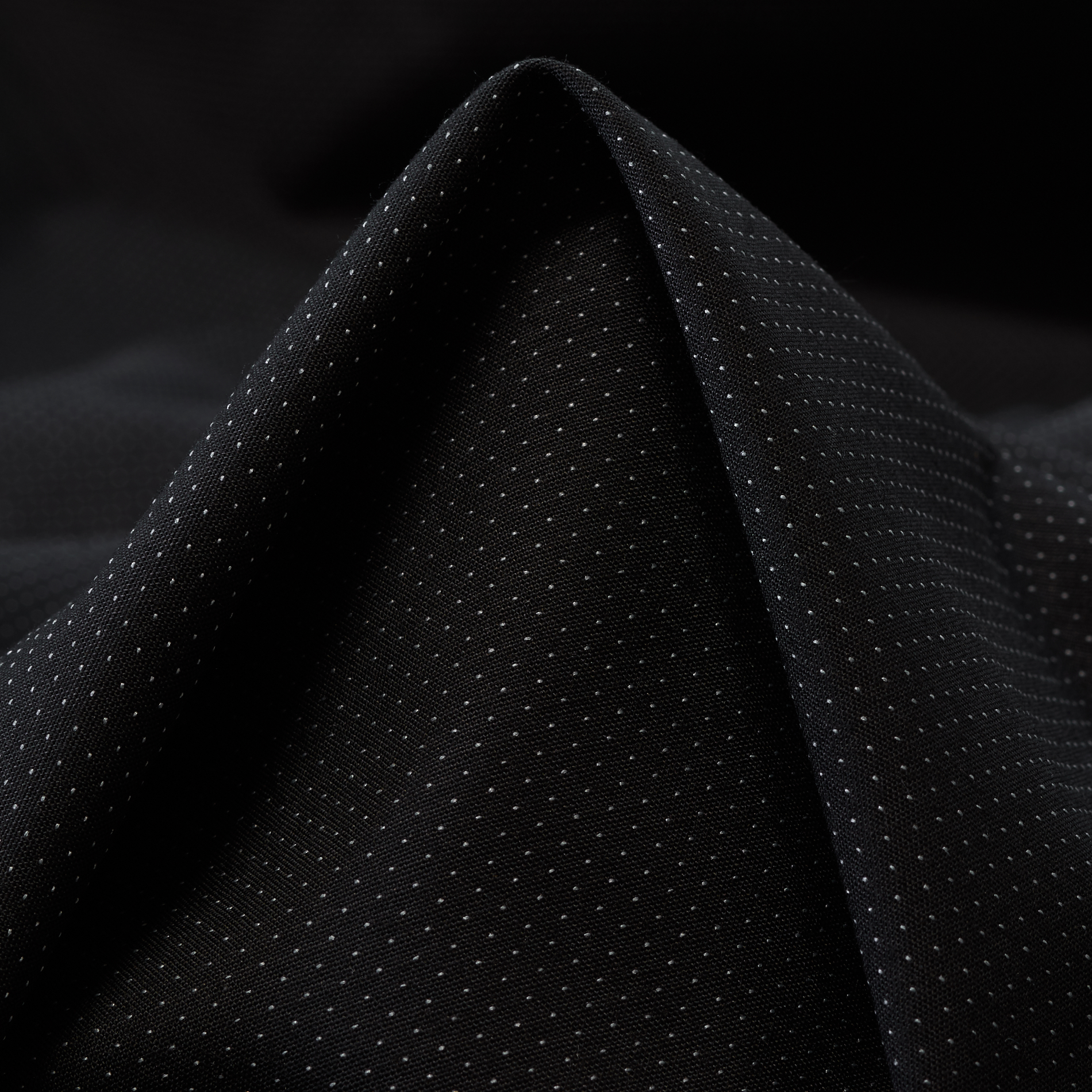 Baumwolle, Micro Design, Elastik, Raven Black&Brilliant White