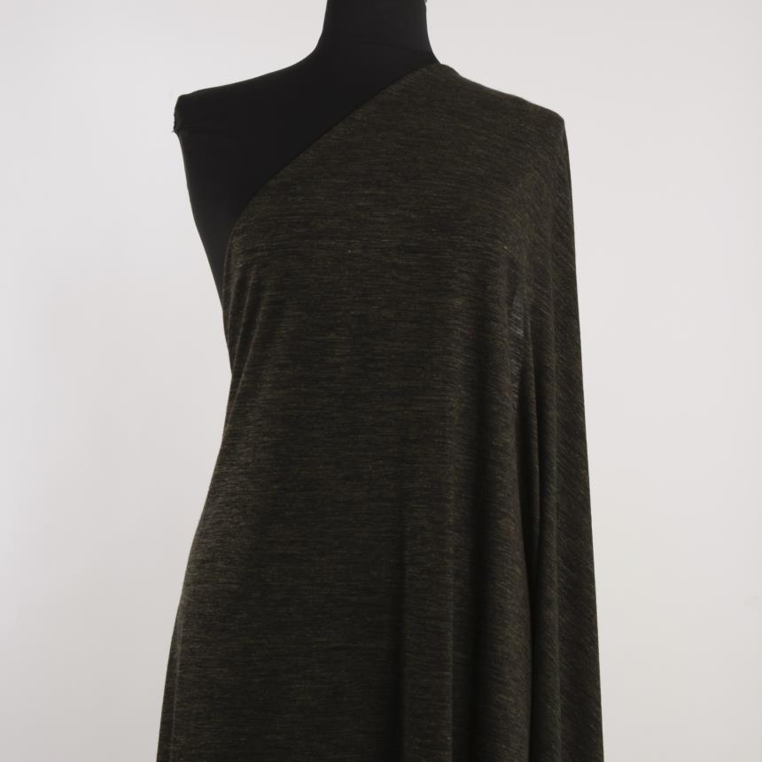 Single Jersey, Wolle, Melange, Black Olive