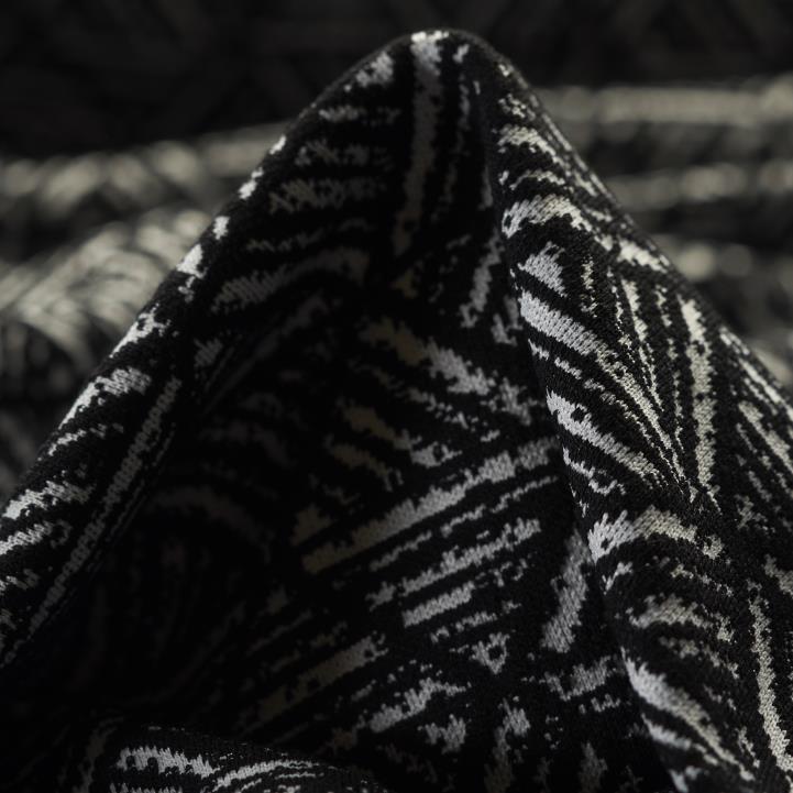 JERSEY, JACQUARD, VISCOSE, BLACK&SNOW WHITE
