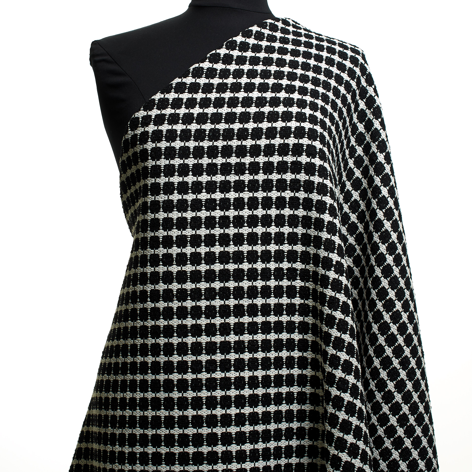 JACQUARD, COTTON, RAVEN BLACK&BRILLIANT WHITE