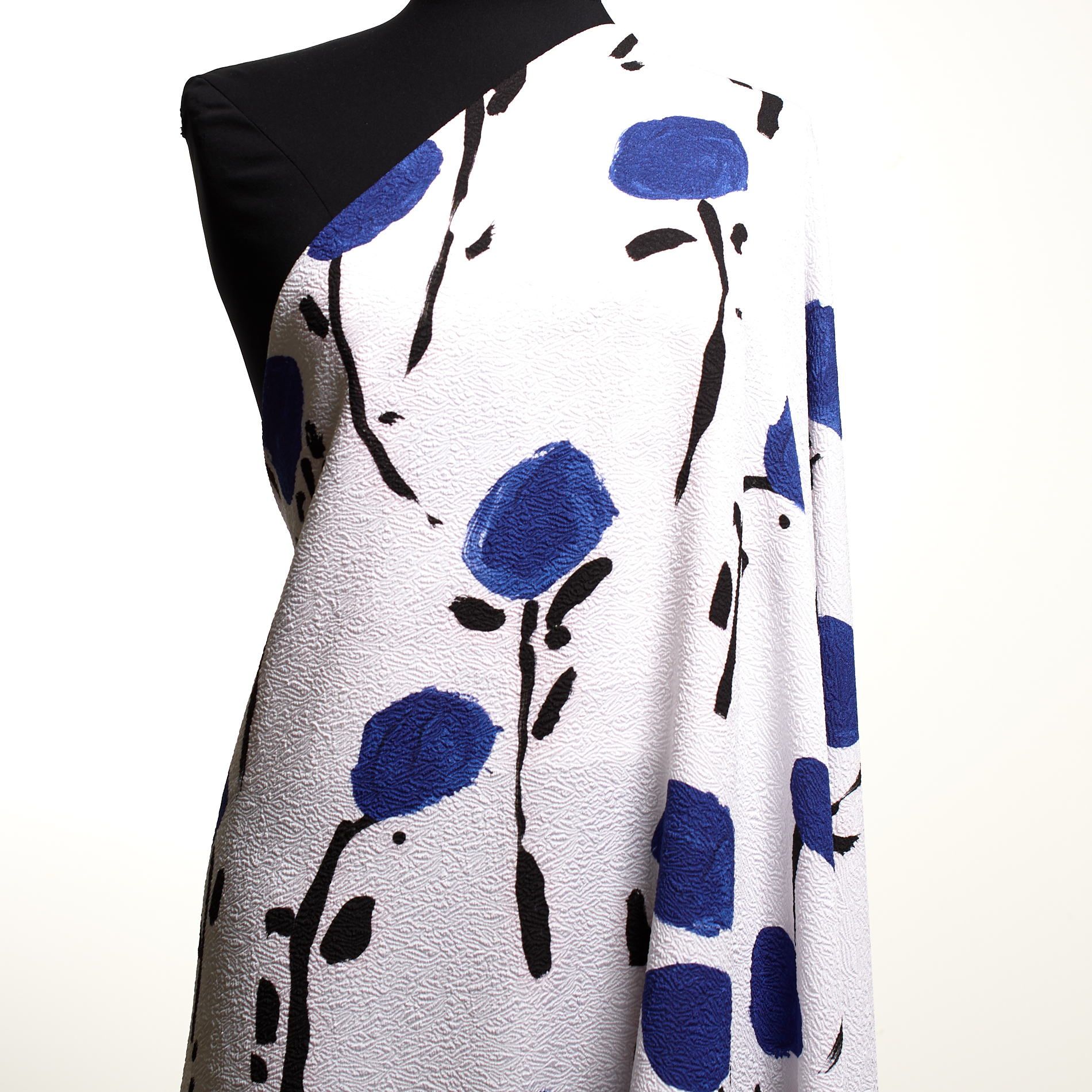 Crêpe, Printed, Raven Black&Brilliant White