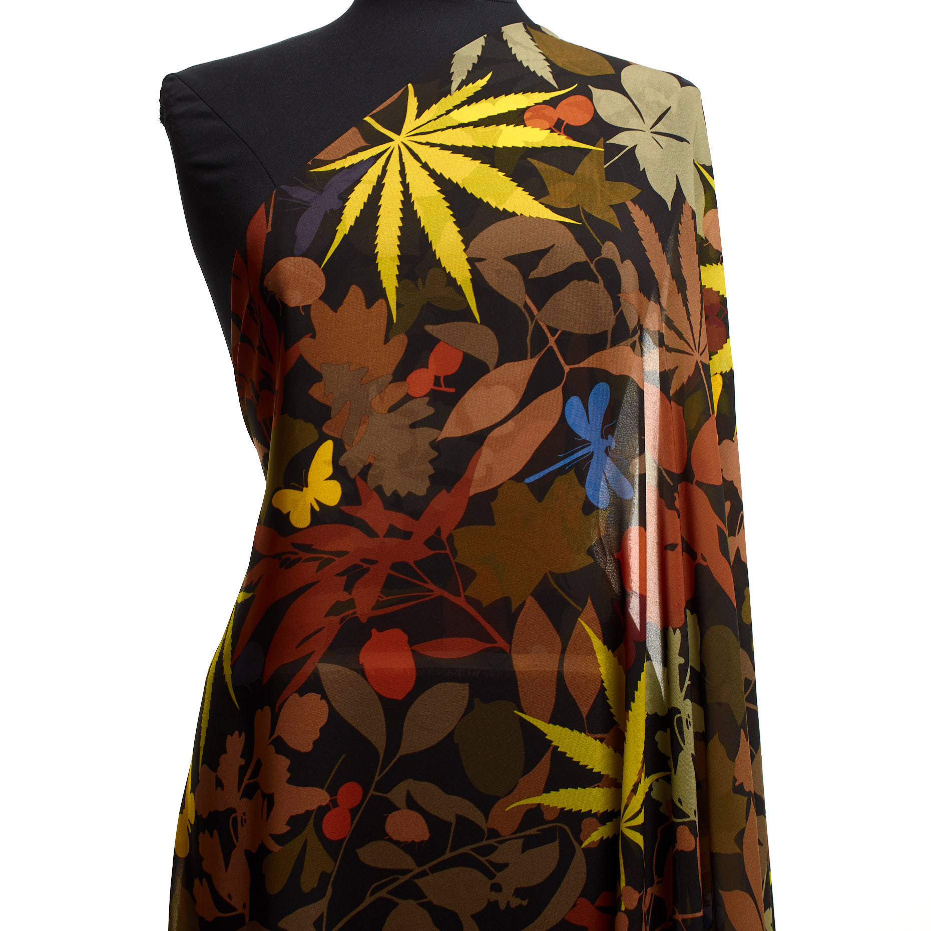 CHIFFON, FLORAL, SILVER BIRCH