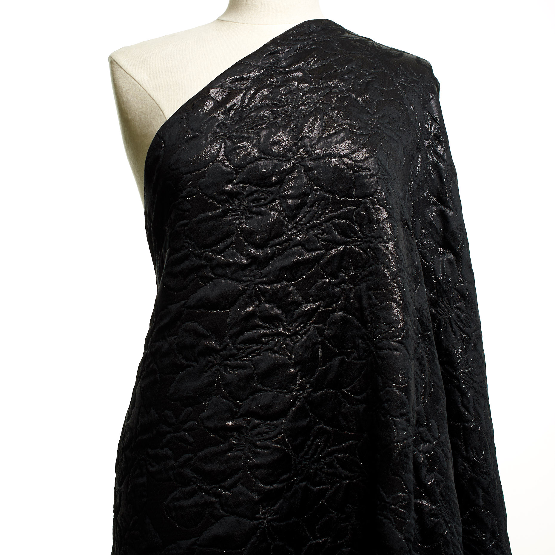 Jacquard, Coton Mixte, Chatoyant, Jet Black