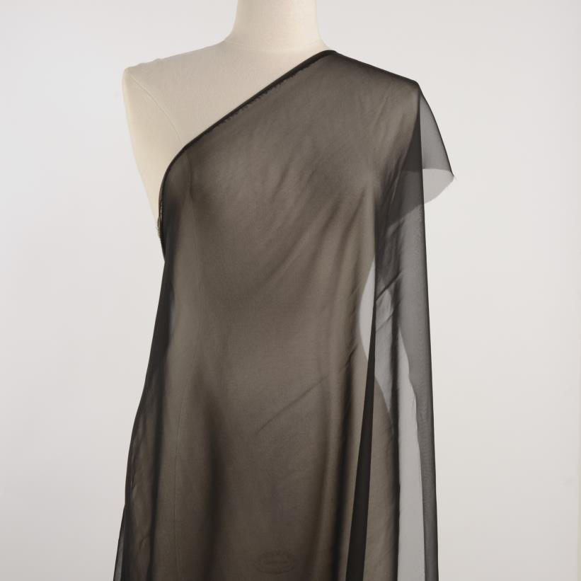 Silk, Chiffon, Raven Black