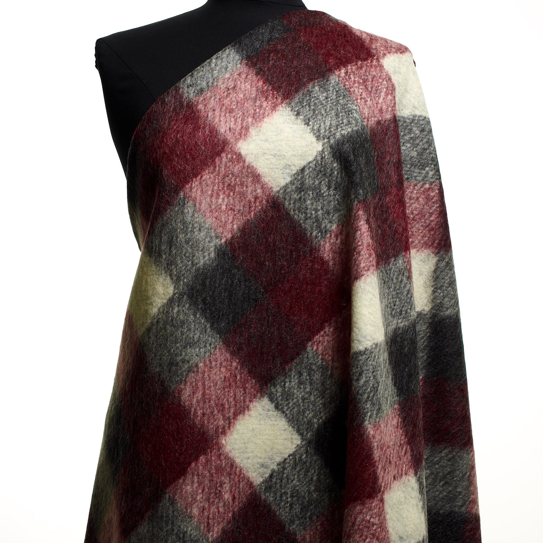 Carded Wool, Wool Blend, Merlot&White Onyx