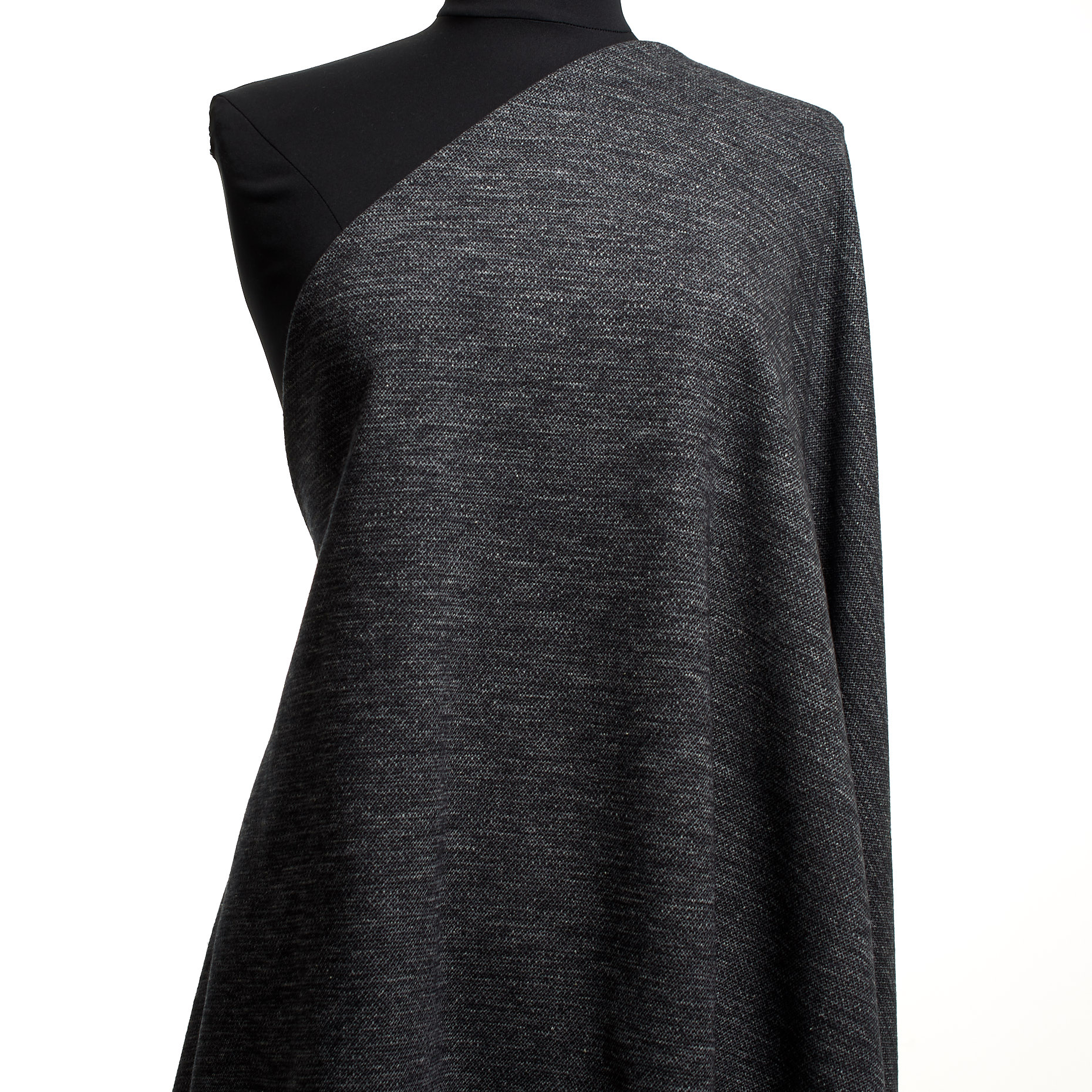 Jersey, Baumwolle, Schurwolle, Blackened Pearl