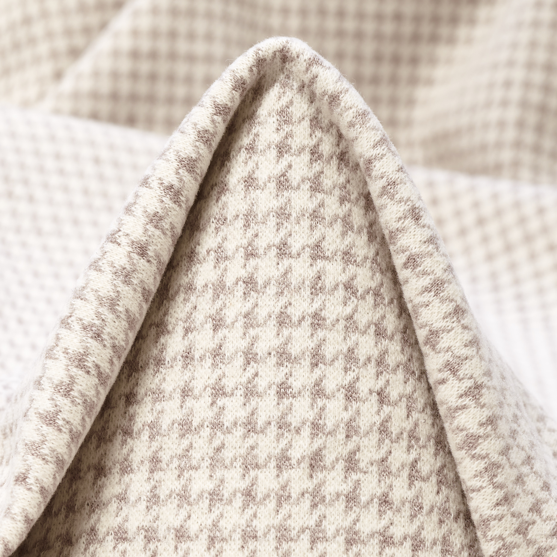JERSEY, COTTON, HOUNDSTOOTH, VANILLA ICE&LIGHT TAUPE (F000051196)