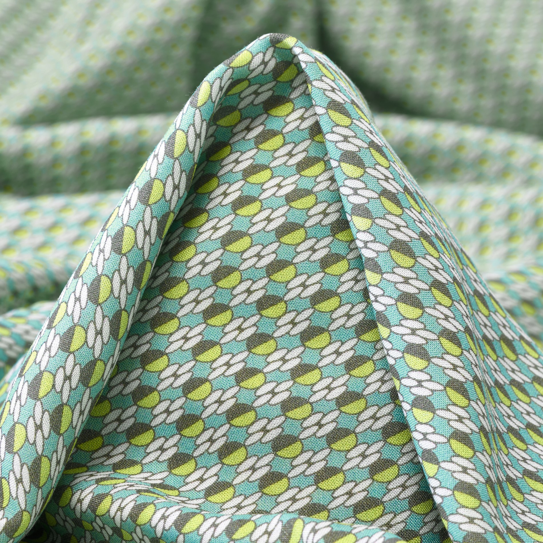 Viscosa, Stampato, Saltwater Slide&Pistachio Green