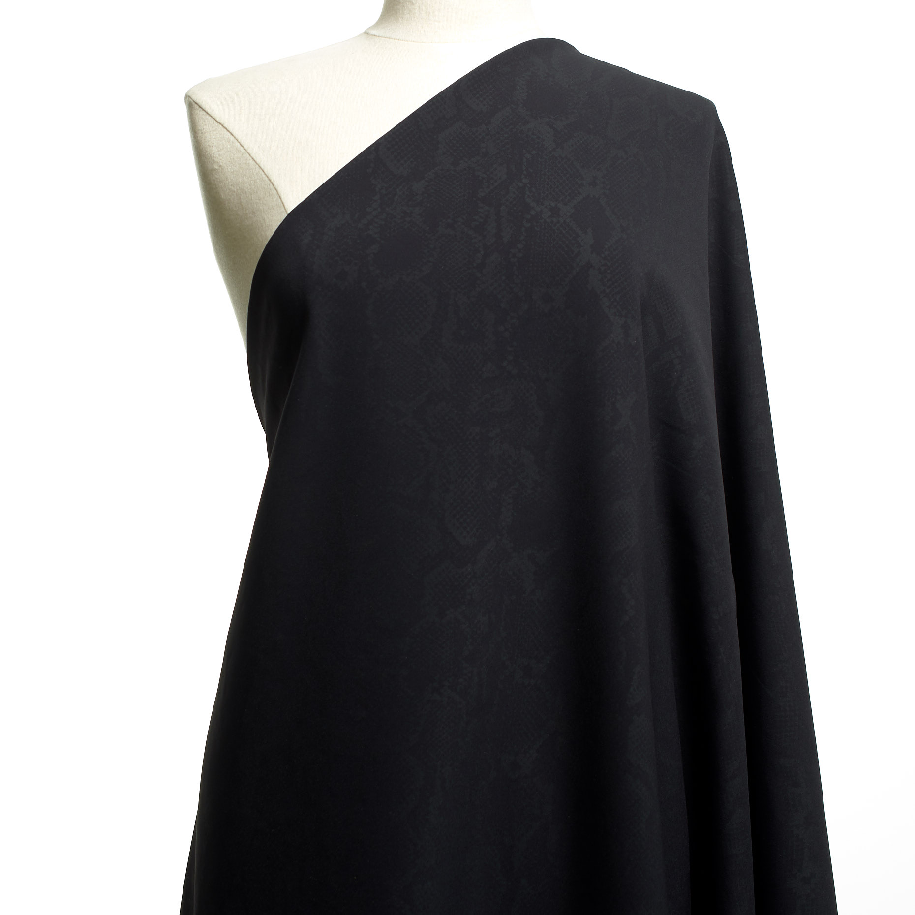 Techno Stretch, Printed, High Elasticity, Raven Black