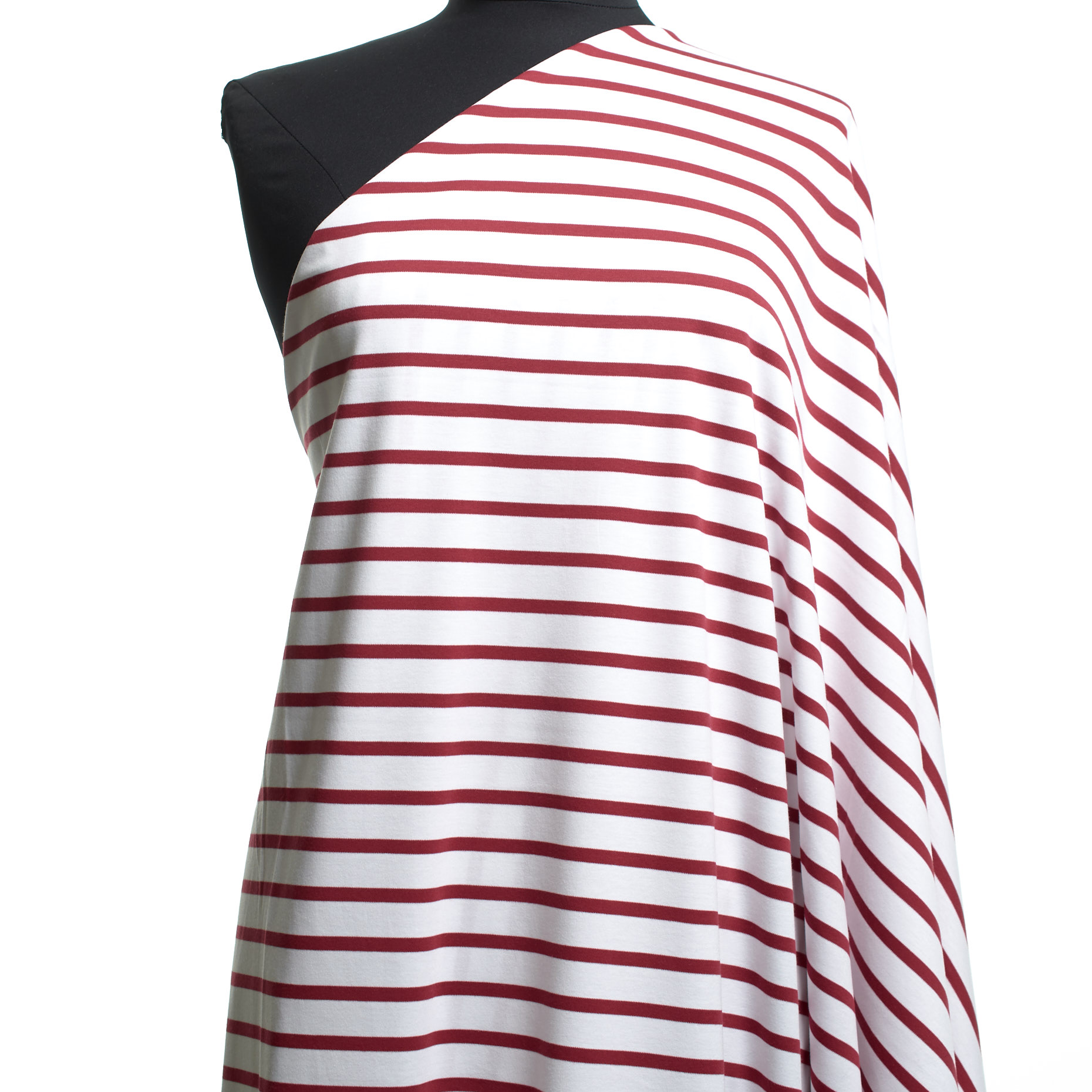 Jersey, Cotton, Stripes, Brilliant White&Savvy Red