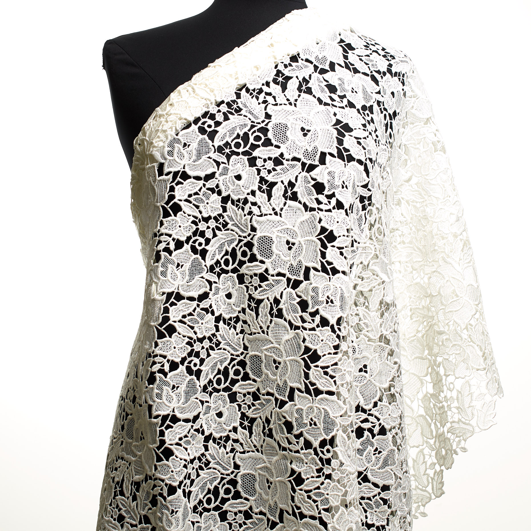 LACE, VISCOSE, FLORAL, SNOW WHITE