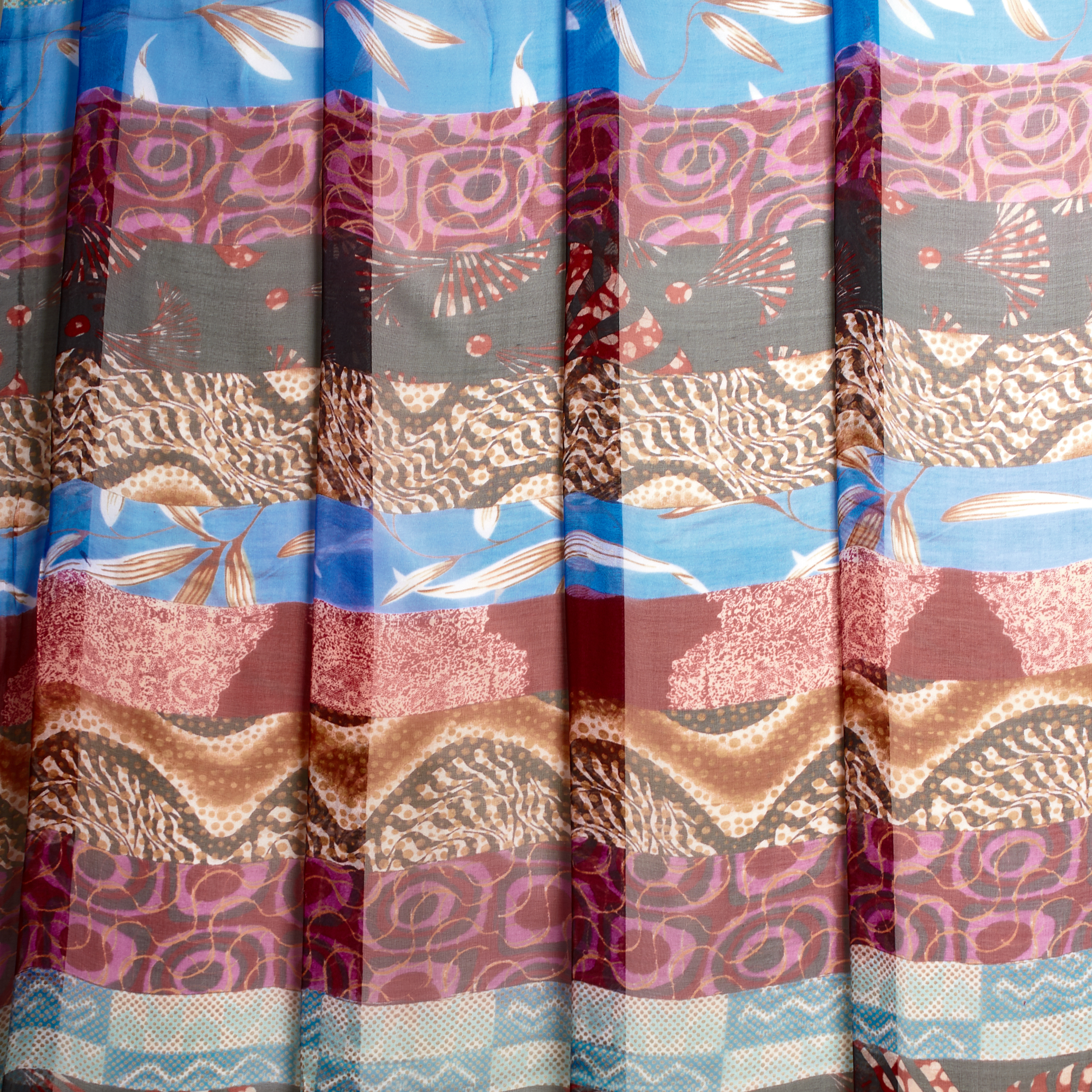 SILK, CHIFFON, PRINTED, MULTICOLOR
