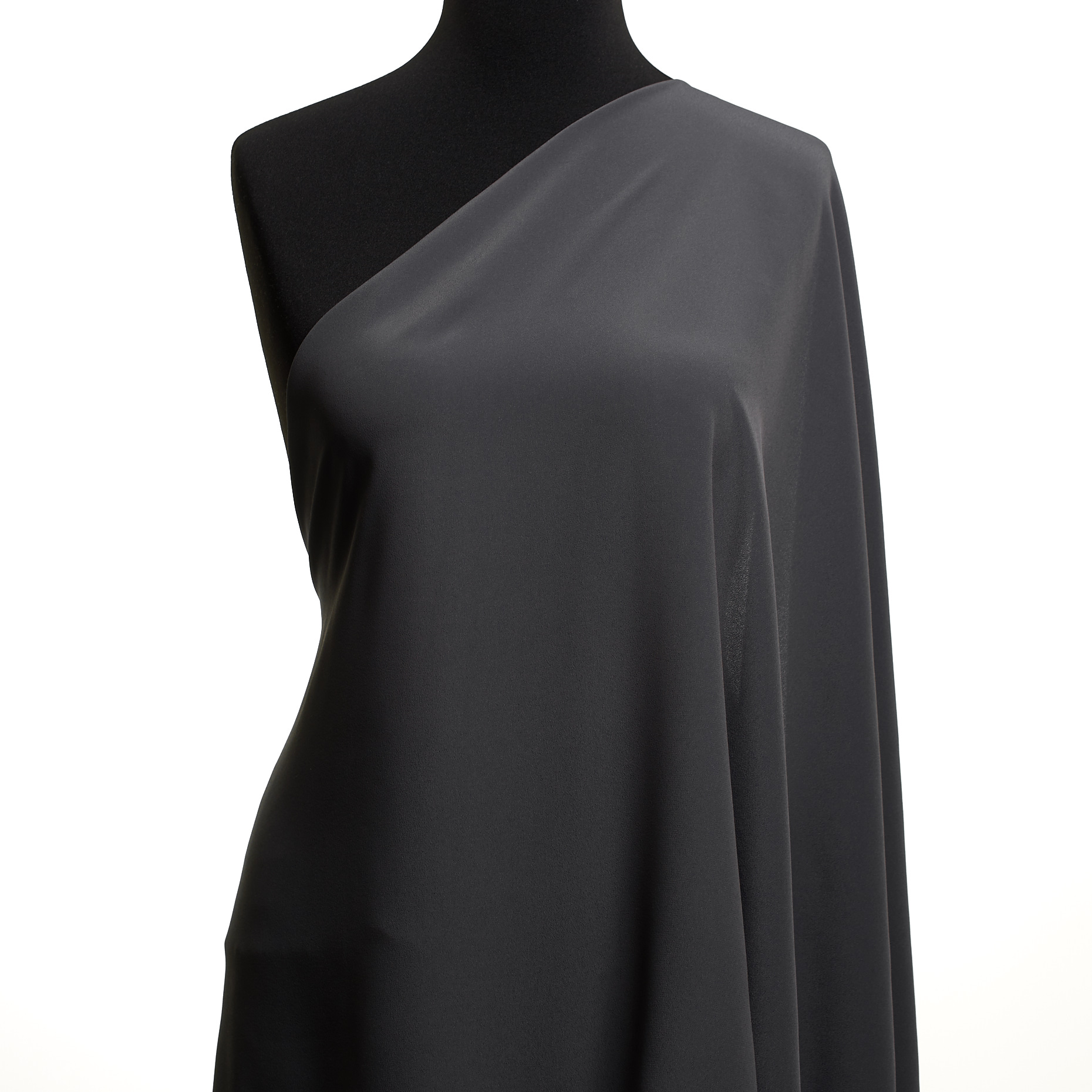 Crêpe, Acetat, Seide, Blackened Pearl