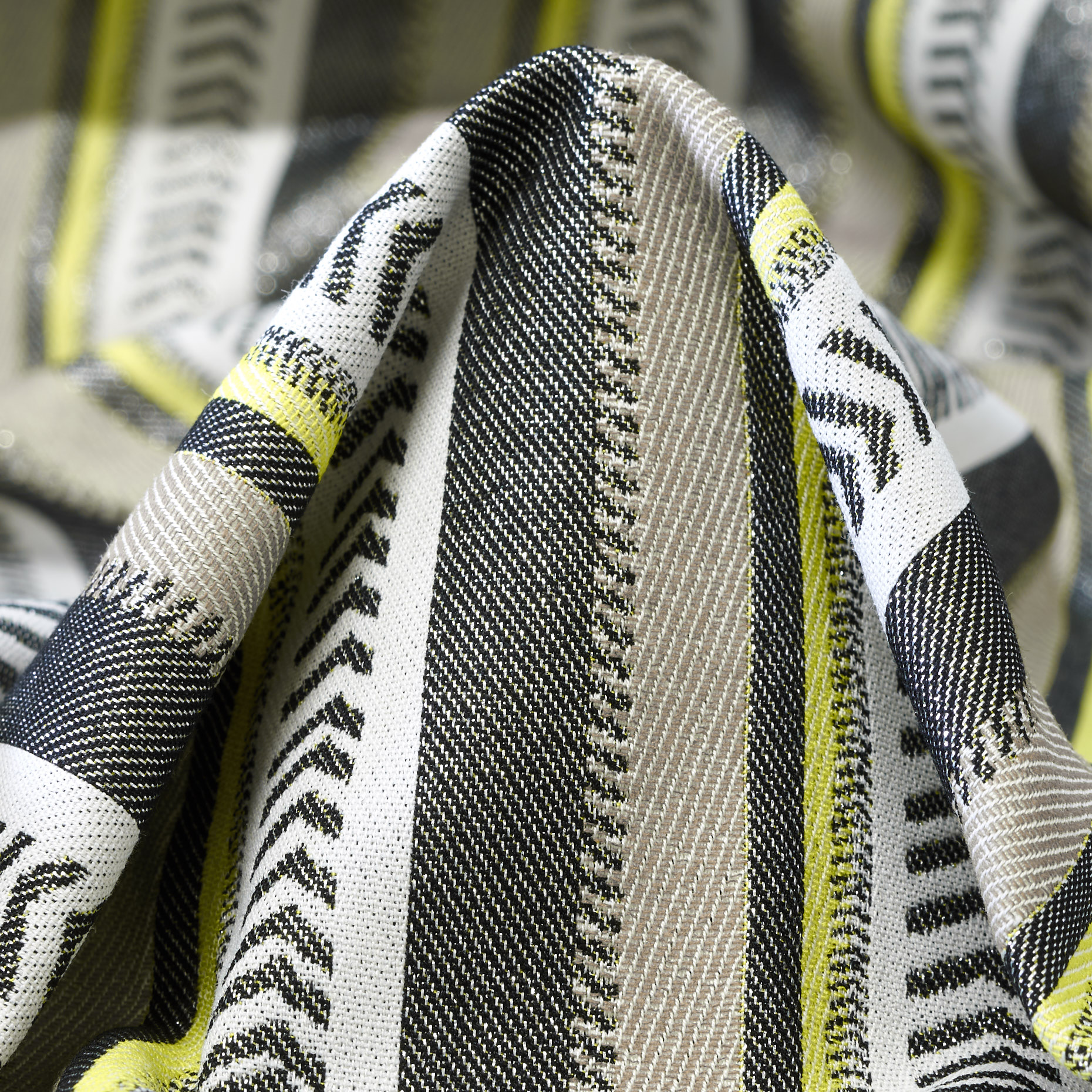 Jacquard, Viscosa Elastica, Lurex, Lemon Grass&Beach (F000041462)