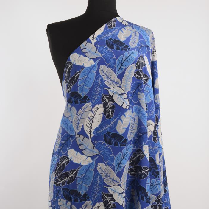 SILK, CRÊPE DE CHINE, PRINTED, LAPIS BLUE