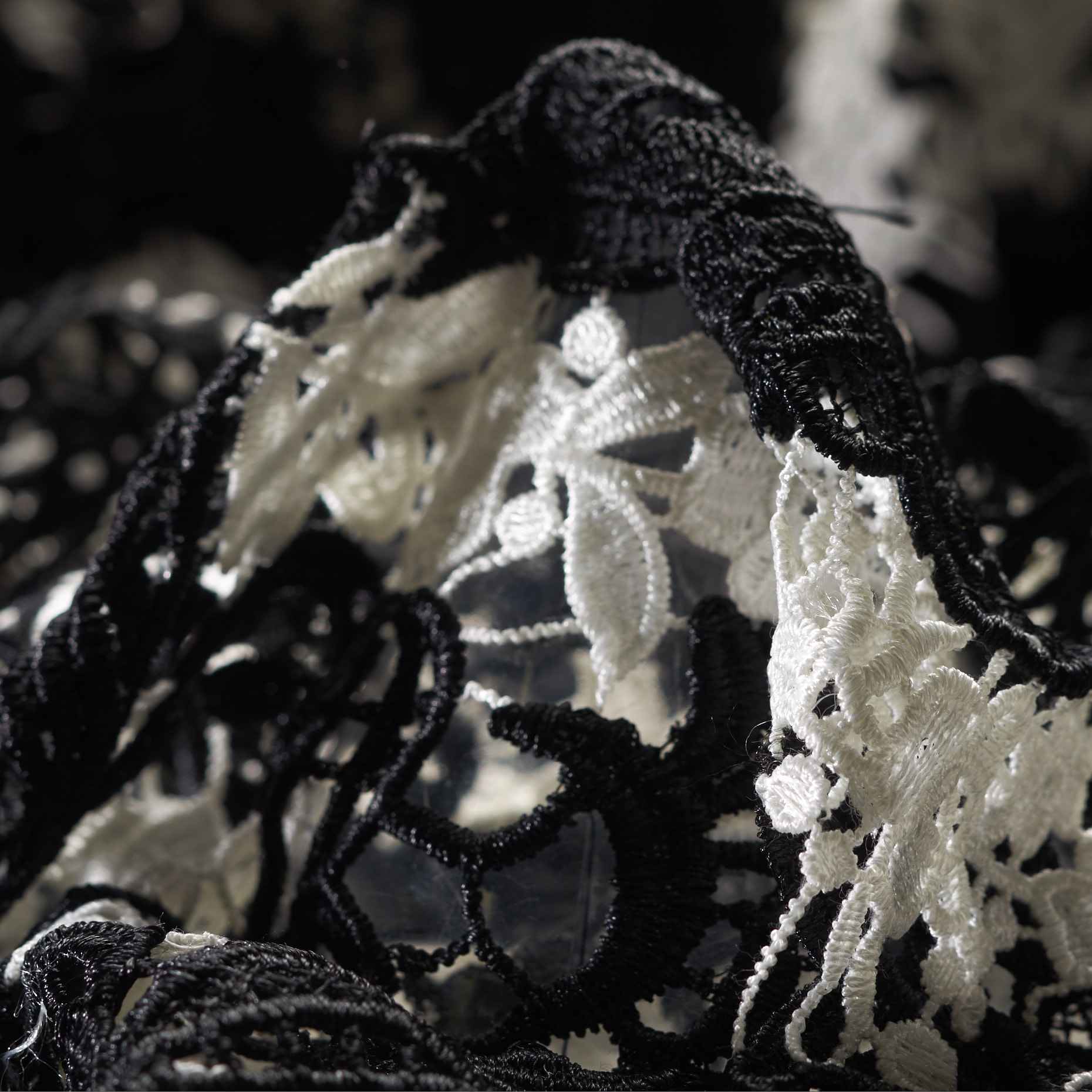Pizzo, Floreale, Snow White&Black (F000026137)