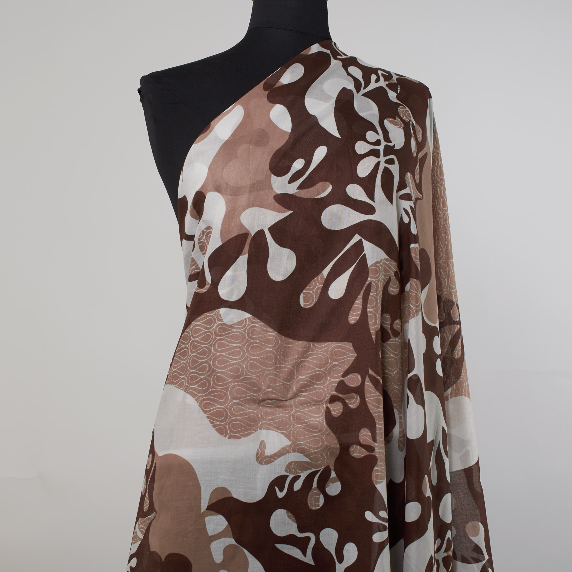 MUSLIN, COTTON, PRINTED, CAPPUCCINO