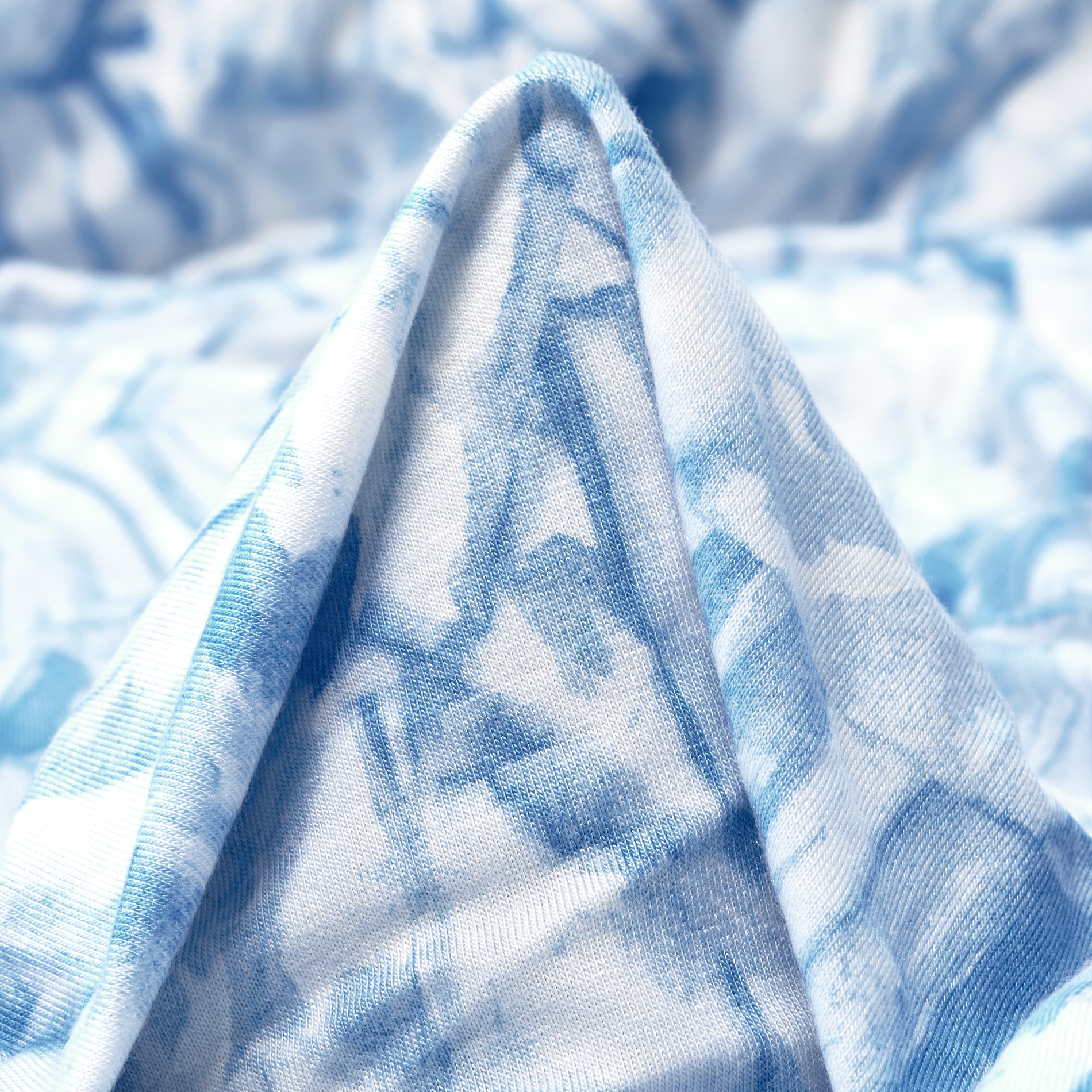 Single Jersey, Viscosa, Stampato, Baby Blue