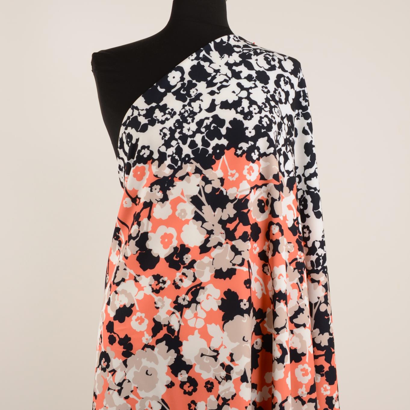TECHNO STRETCH, PRINTED, CORAL&MIDNIGHT BLUE