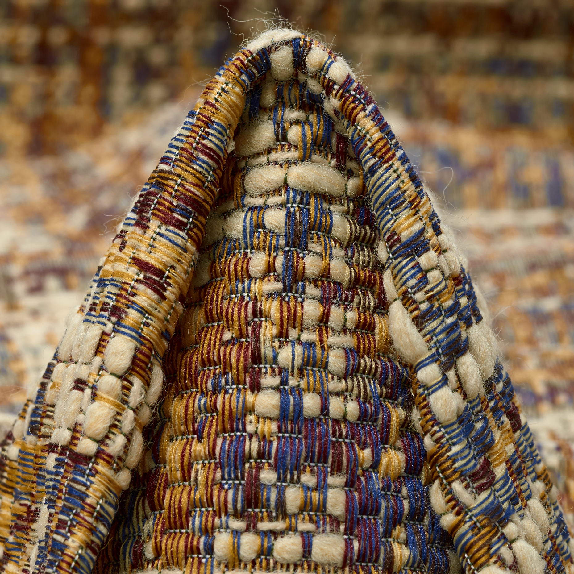 Jacquard, Baumwolle Mix, Flammé, Ivory&Marsala