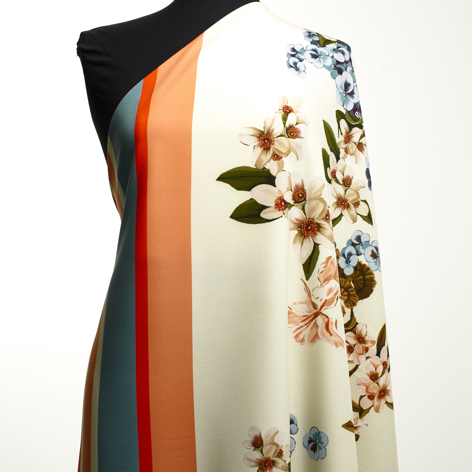 Techno Stretch, Stampato, Ivory&Powder Blue