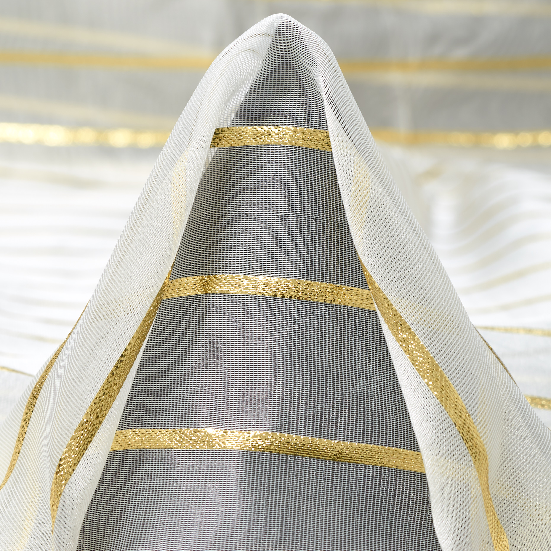 Lurex, Przezroczysty, Sztywny materiał, White Onyx&Rich Gold